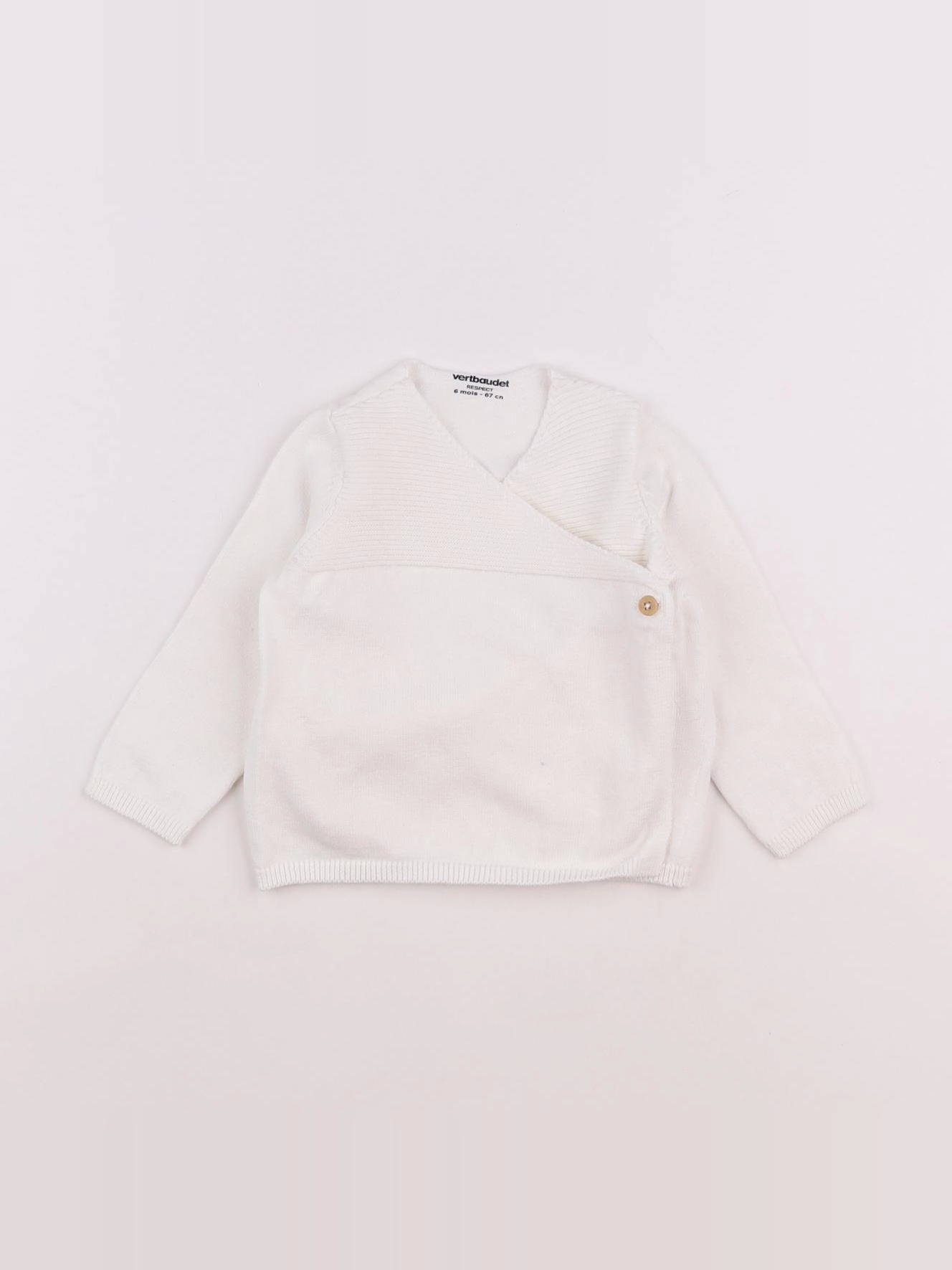 Vertbaudet - gilet blanc - 6 mois