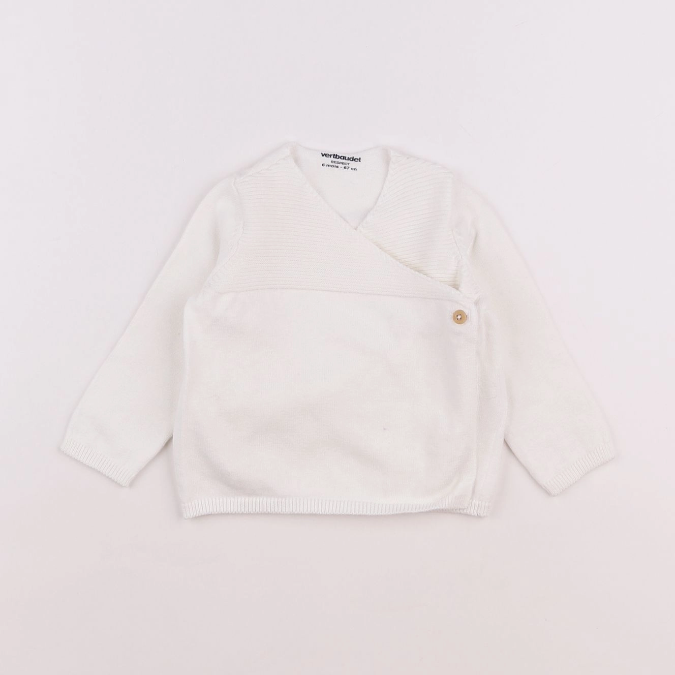 Vertbaudet - gilet blanc - 6 mois