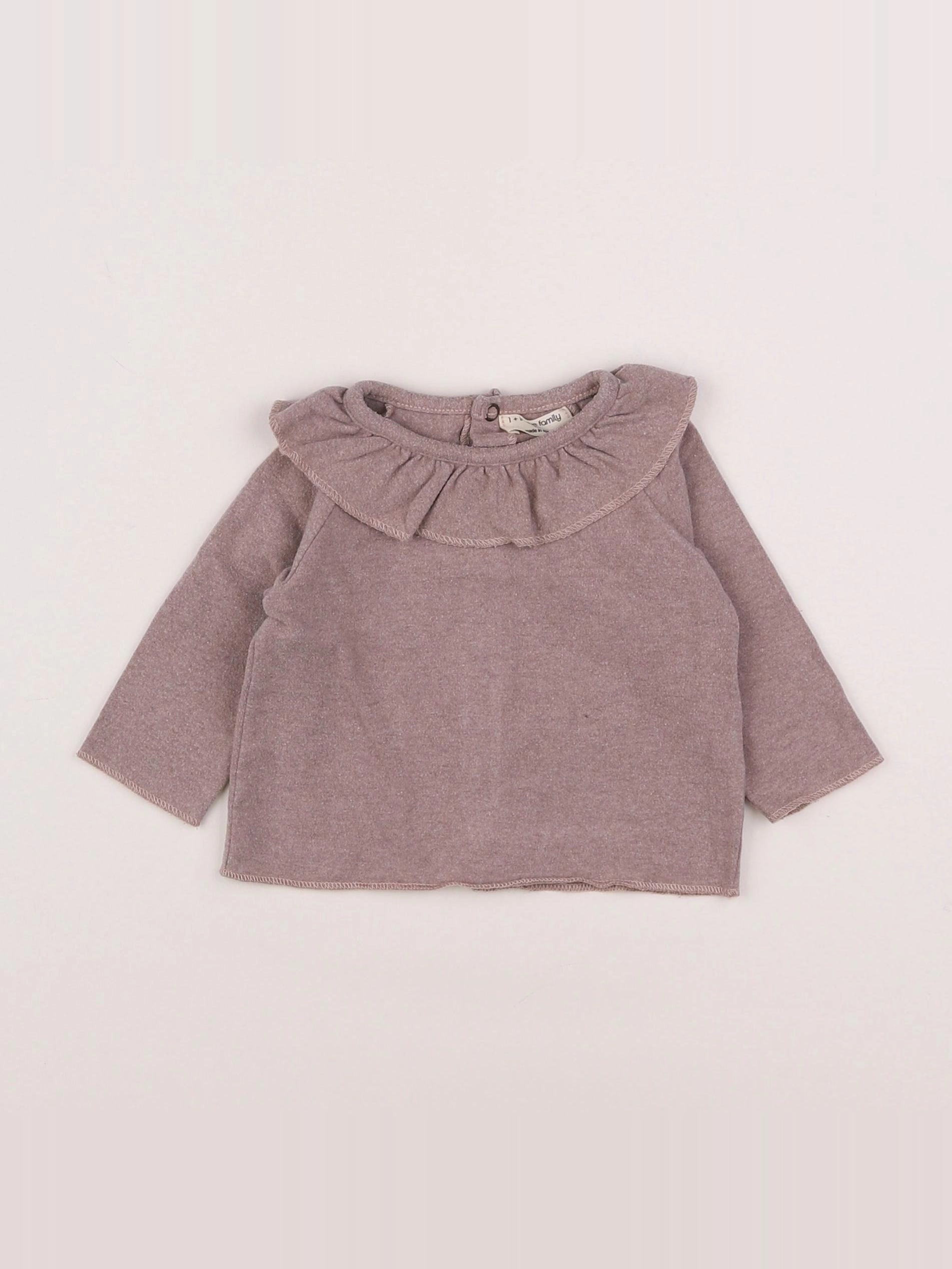 1+ In the family - tee-shirt rose - 6 mois