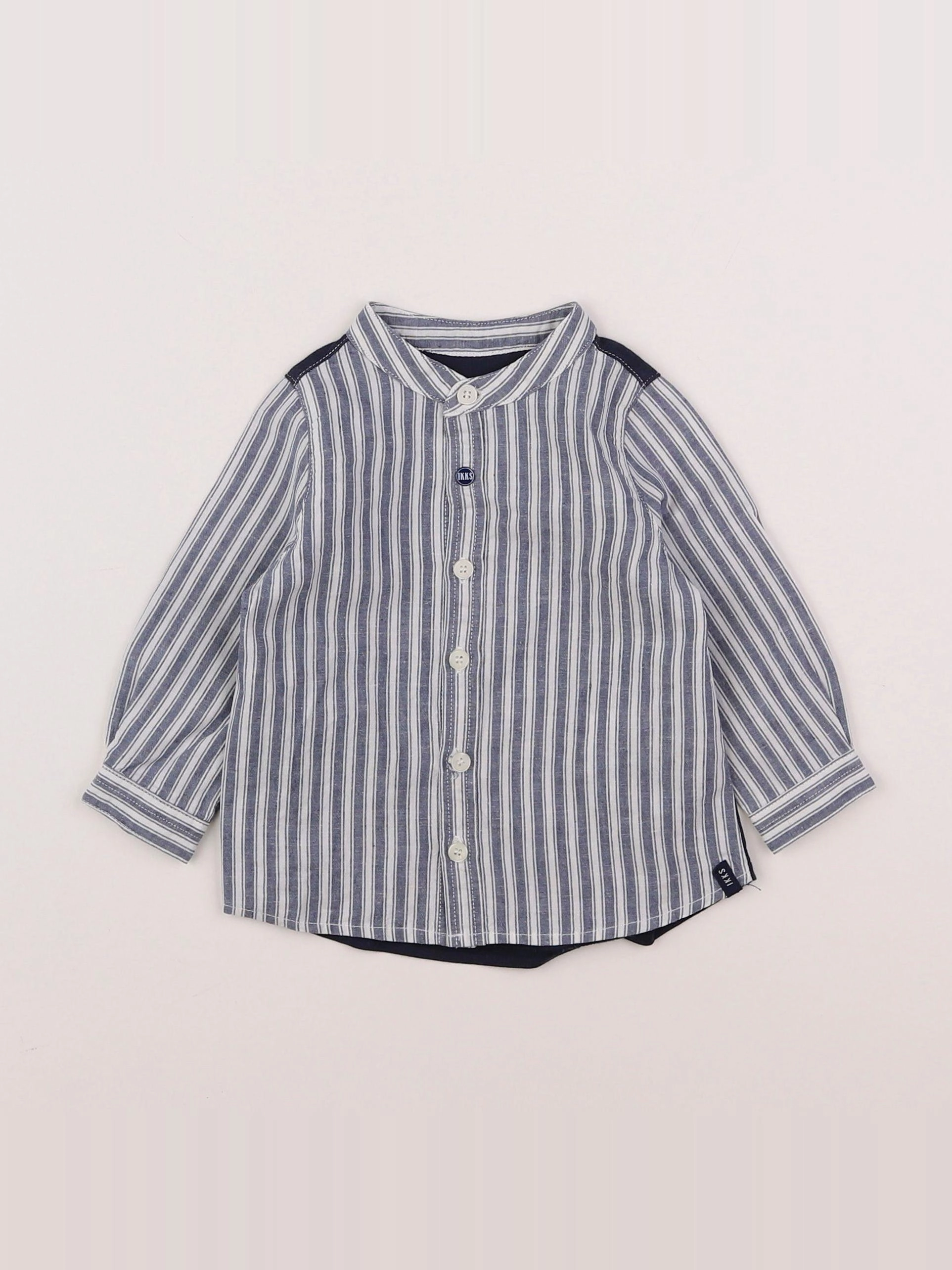 IKKS - chemise bleu, blanc - 6 mois