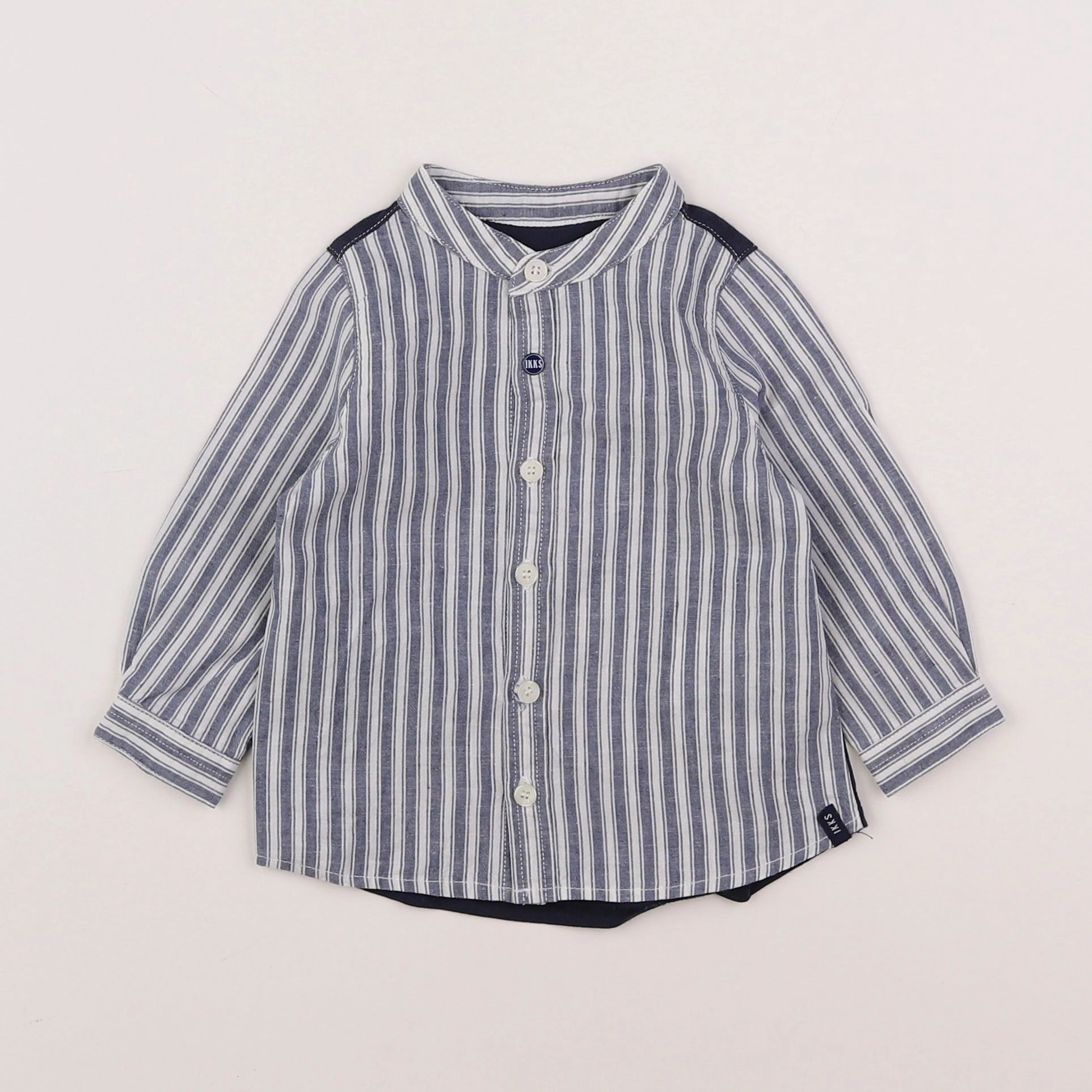 IKKS - chemise bleu, blanc - 6 mois