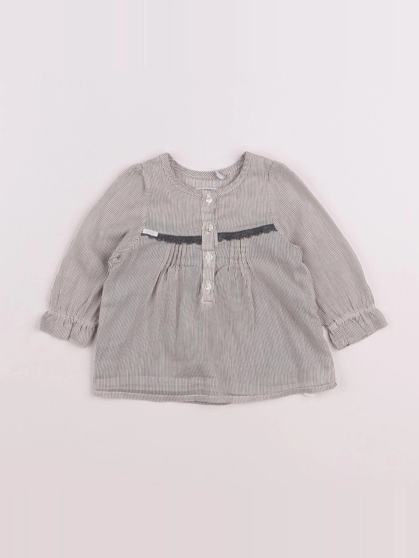 IKKS - blouse blanc, marron - 6 mois