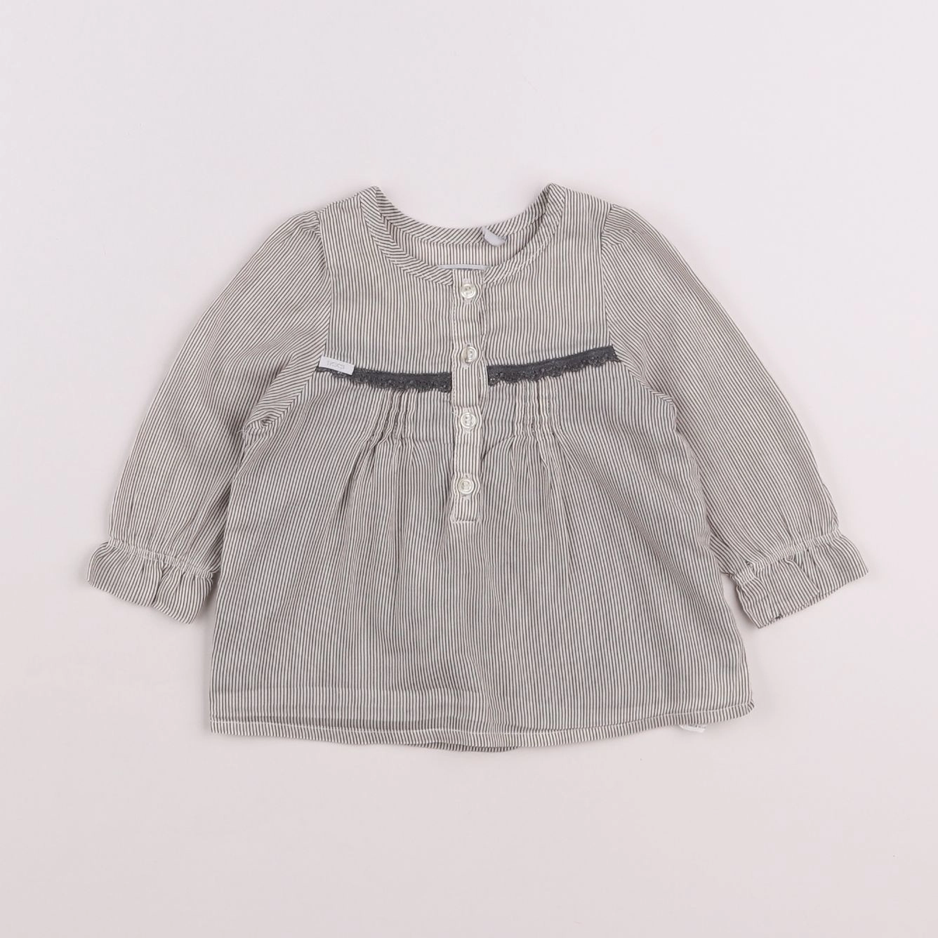 IKKS - blouse blanc, marron - 6 mois