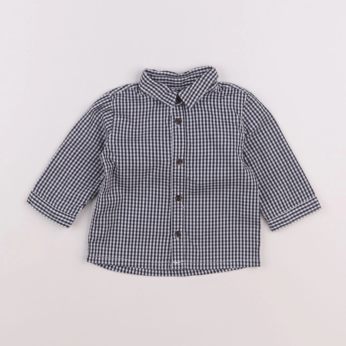 Vertbaudet - chemise blanc, bleu - 3 mois
