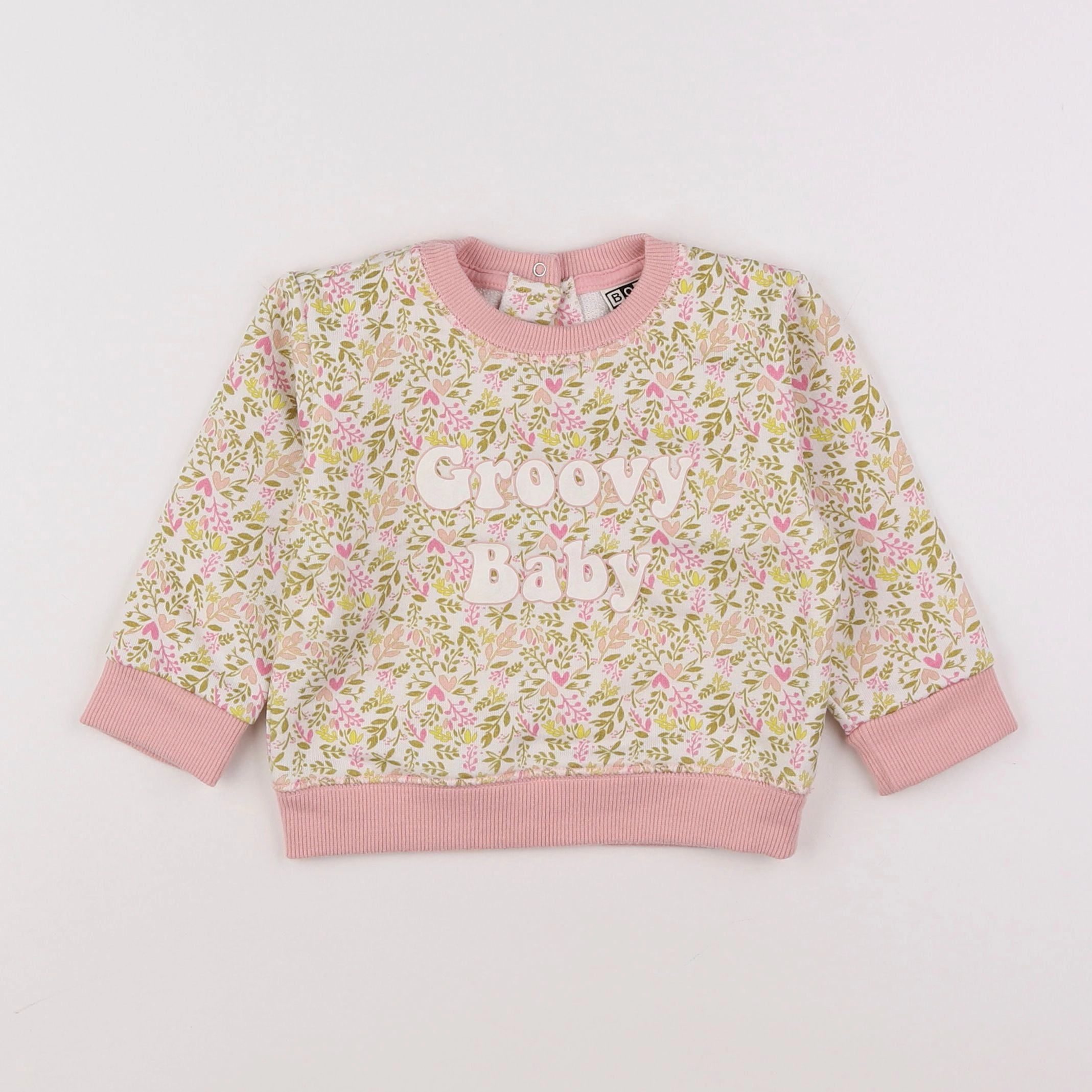 Bonton - sweat rose - 12 mois