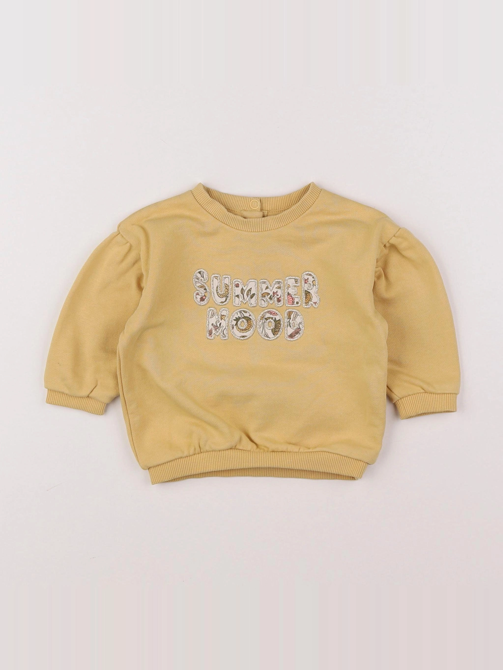 Tape à l'oeil - sweat jaune - 6 mois