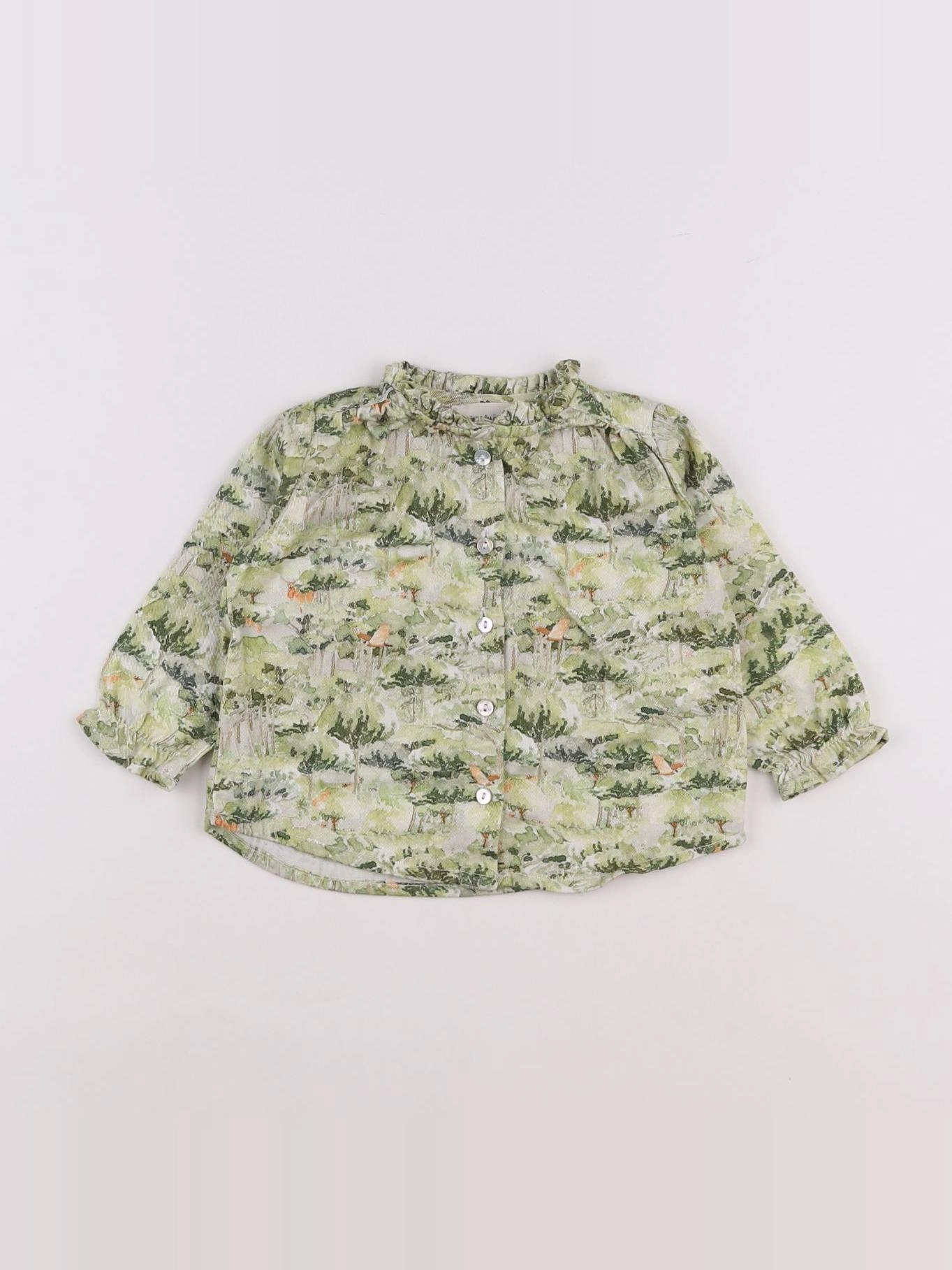 Arsène et les pipelettes - blouse vert - 6 mois