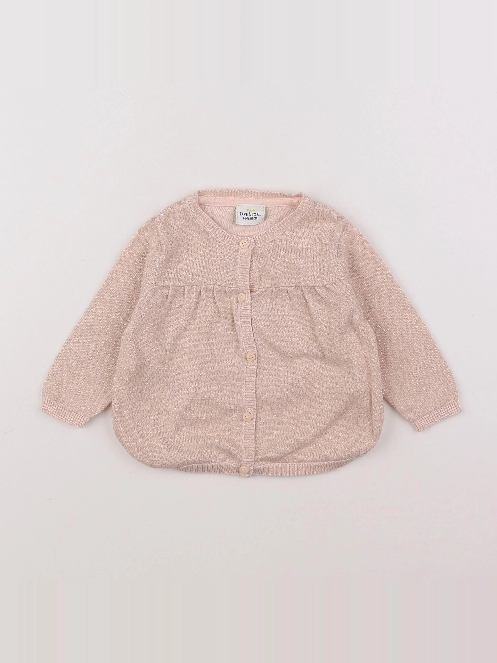 Tape à l'oeil - gilet rose - 6 mois