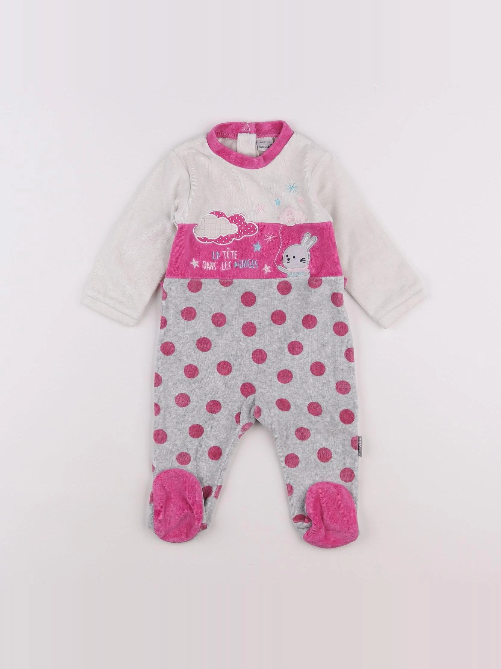 Absorba - pyjama velours multicolore - 6 mois