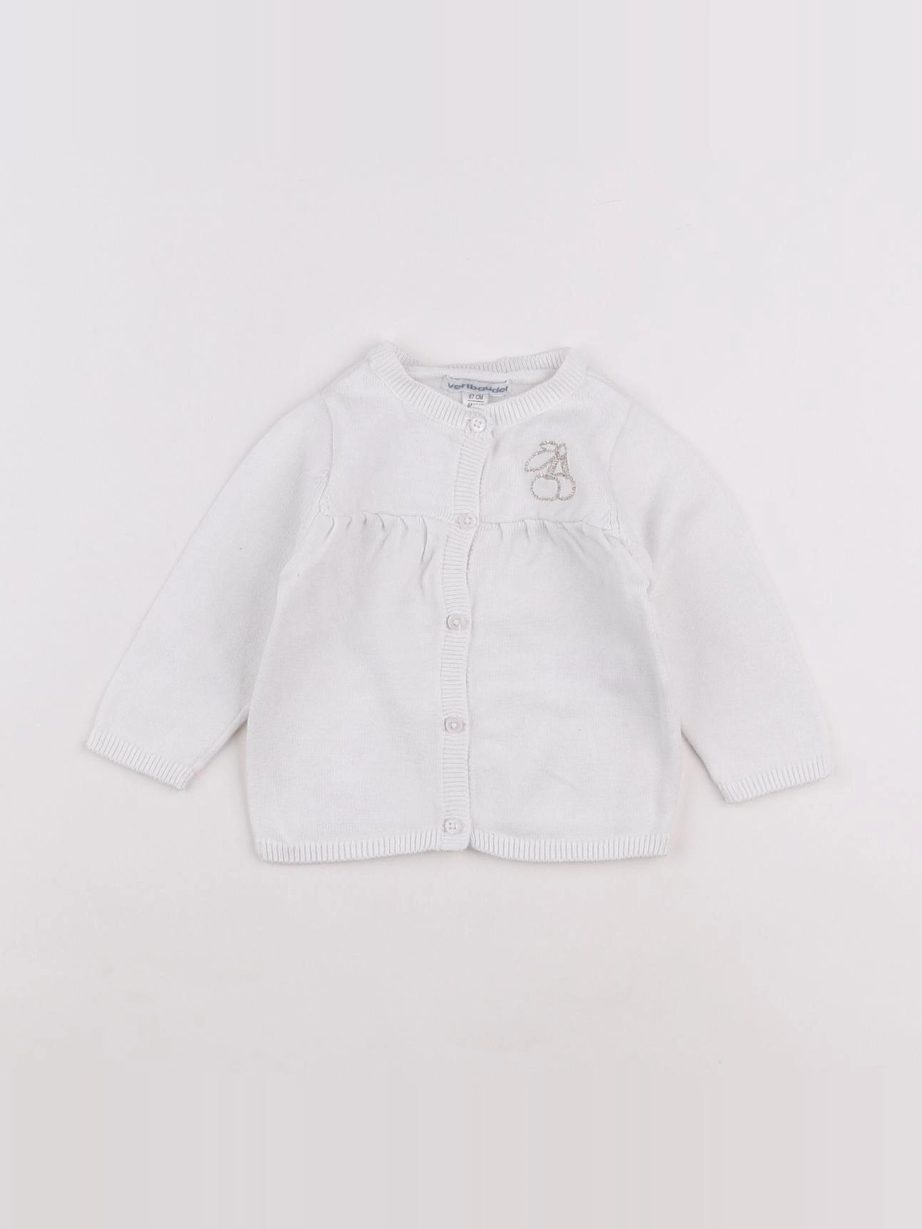 Vertbaudet - gilet blanc - 6 mois
