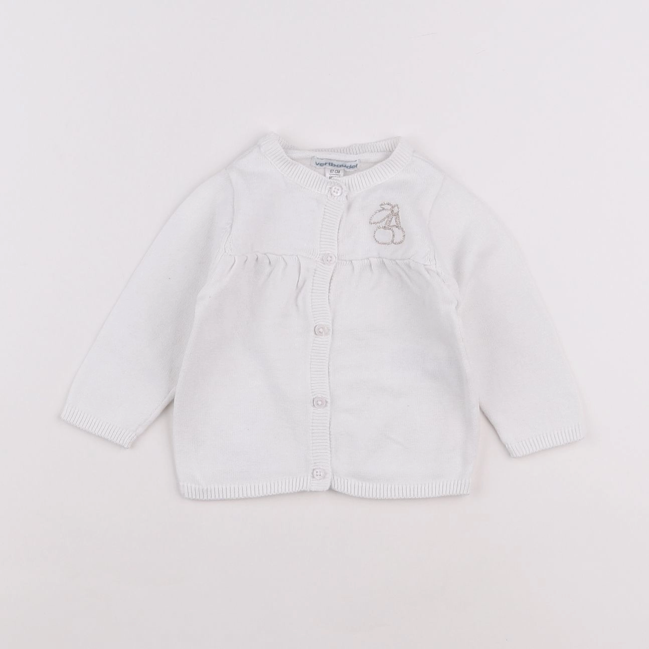 Vertbaudet - gilet blanc - 6 mois
