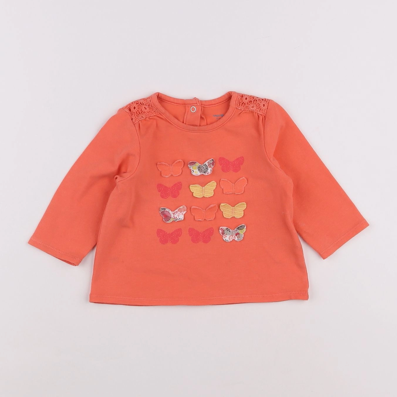 Vertbaudet - tee-shirt orange - 6 mois