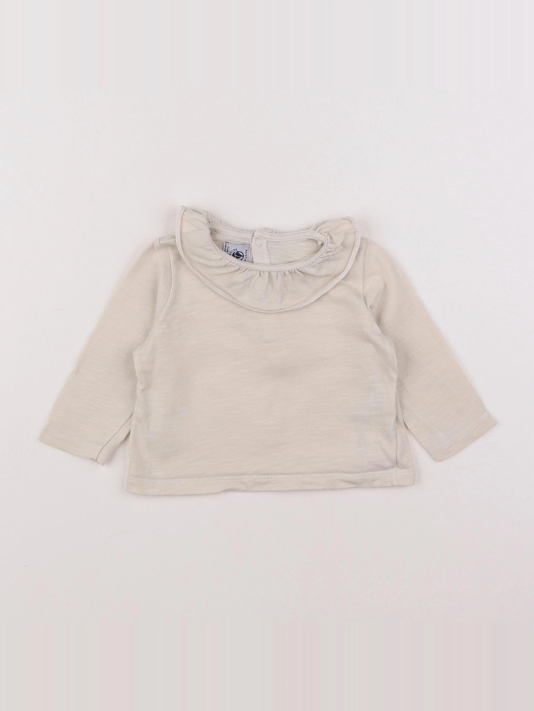 Petit Bateau - tee-shirt beige - 6 mois