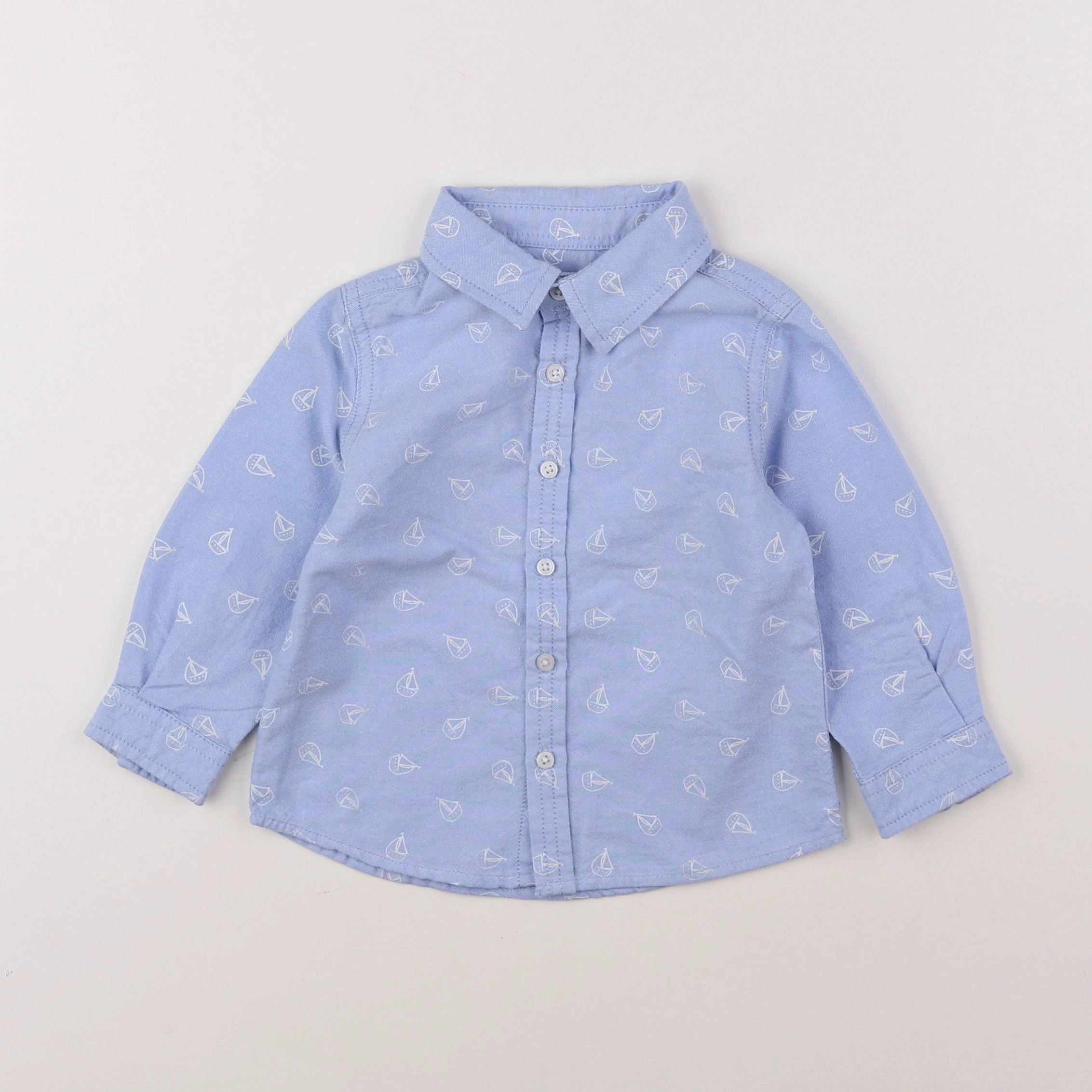 Mango - chemise bleu - 12/9 mois