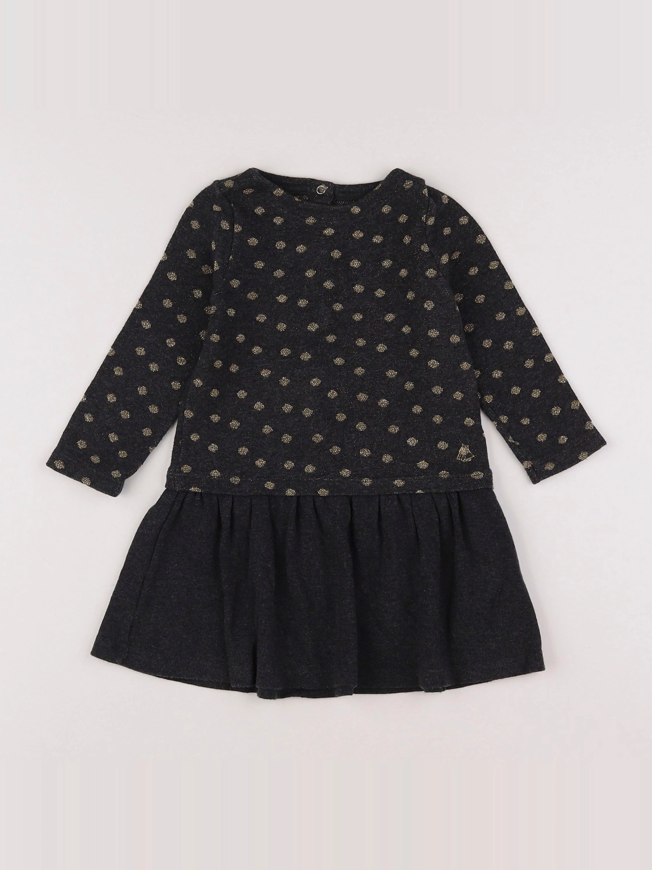 Petit Bateau - robe gris - 18 mois