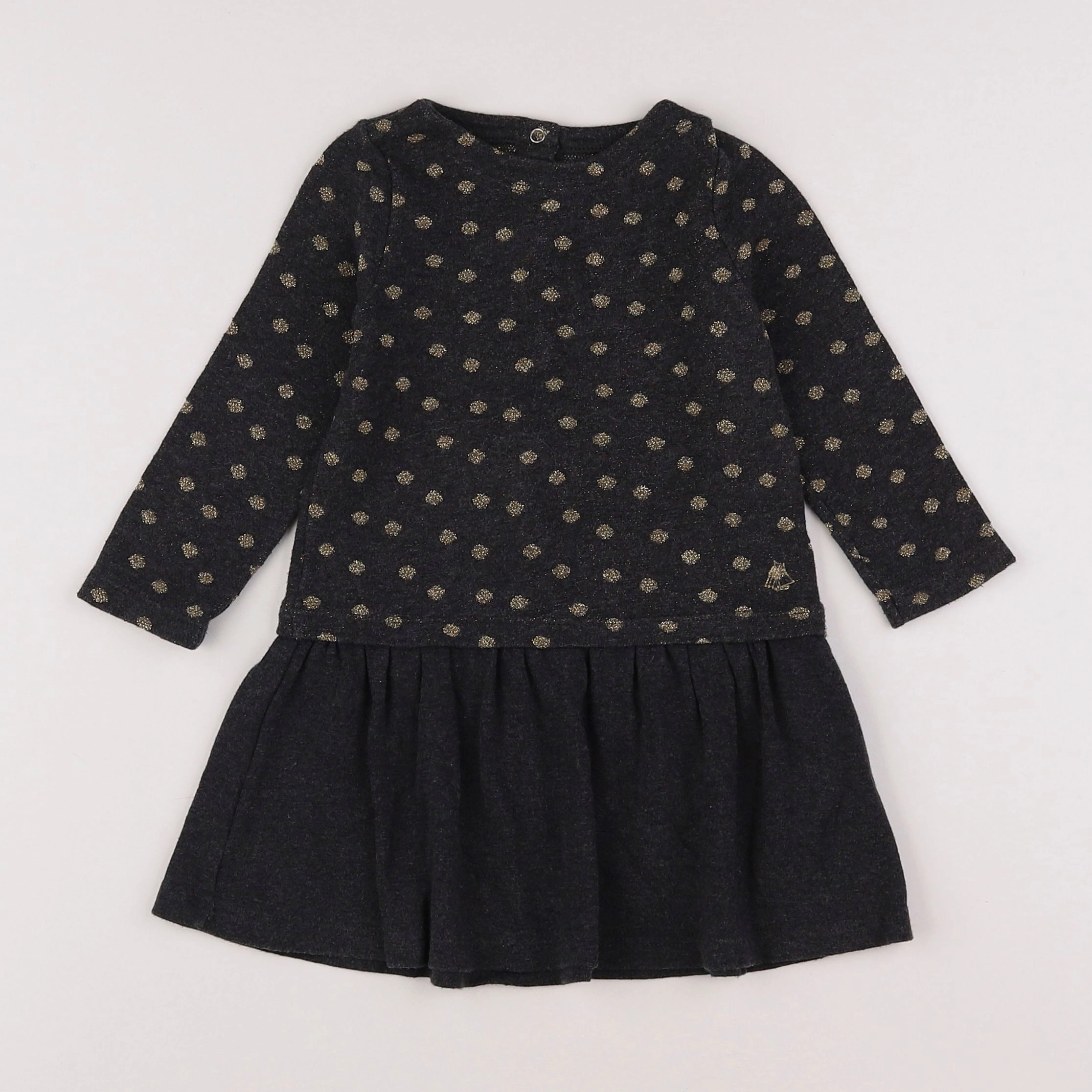 Petit Bateau - robe gris - 18 mois