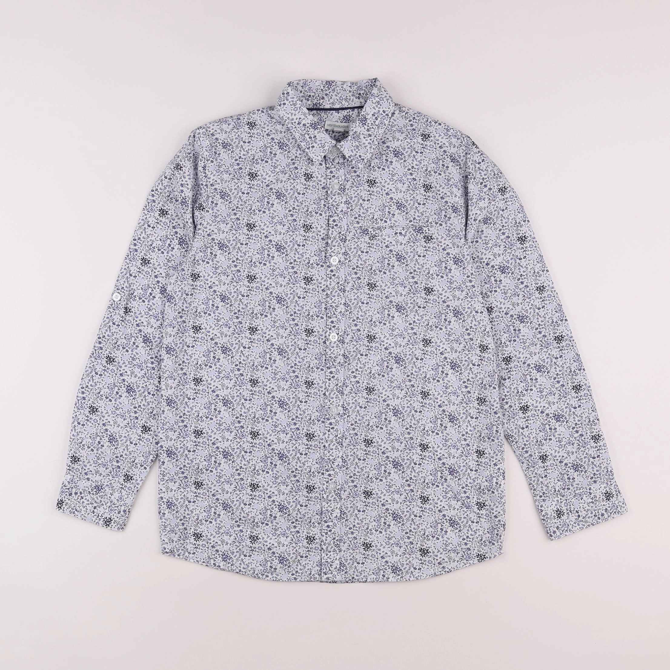 Vertbaudet - chemise blanc, bleu - 12 ans