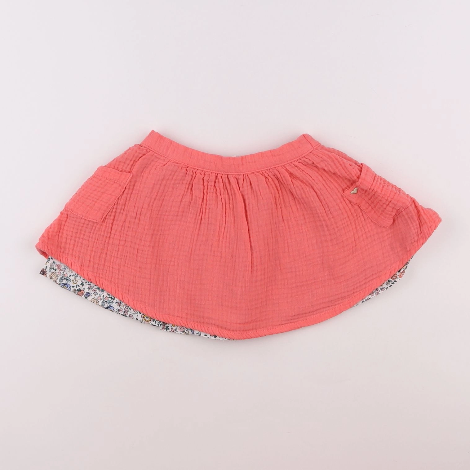 Vertbaudet - jupe or, rose - 3 ans