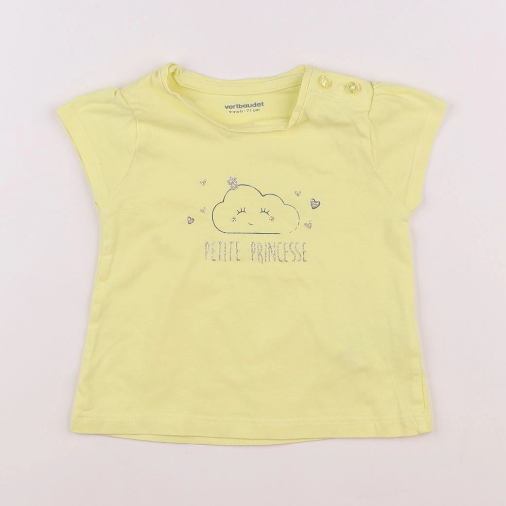 Vertbaudet - tee-shirt jaune, or - 9 mois