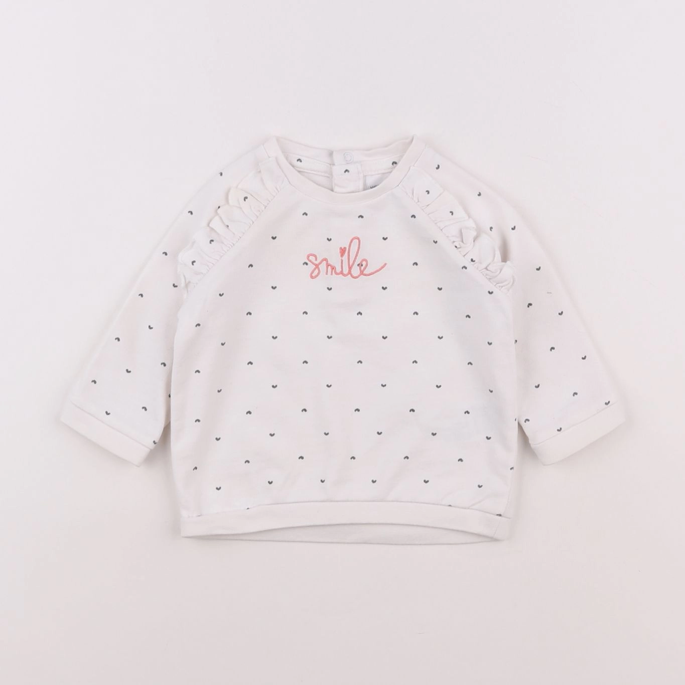 Vertbaudet - sweat blanc - 6 mois