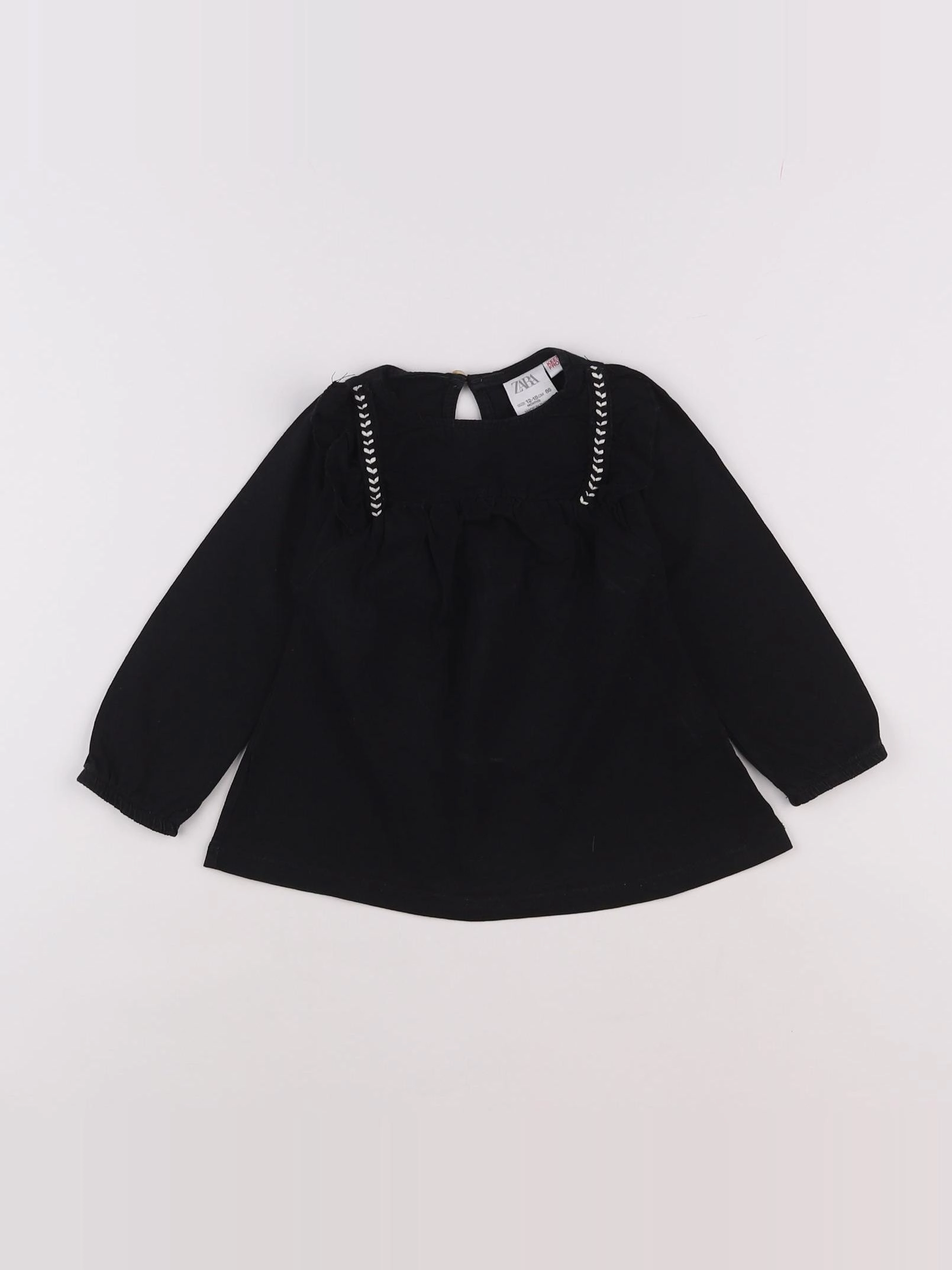 Zara - blouse noir - 12/18 mois