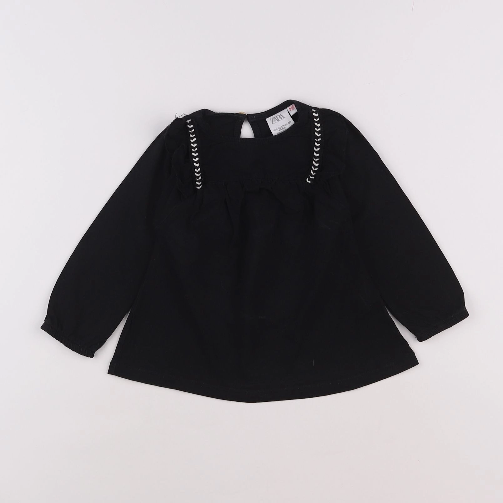 Zara - blouse noir - 12/18 mois