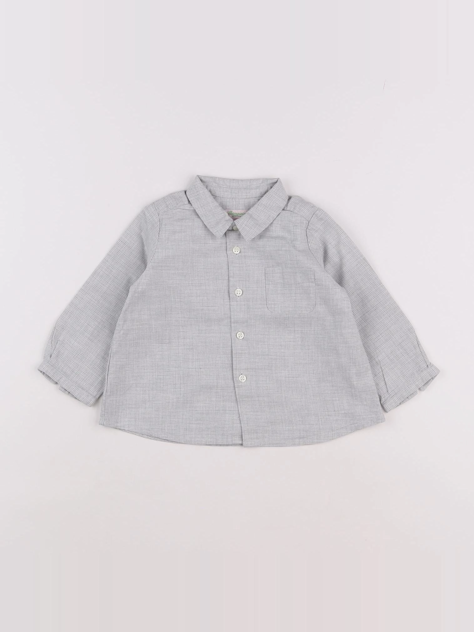 Bonpoint - chemise gris - 12 mois