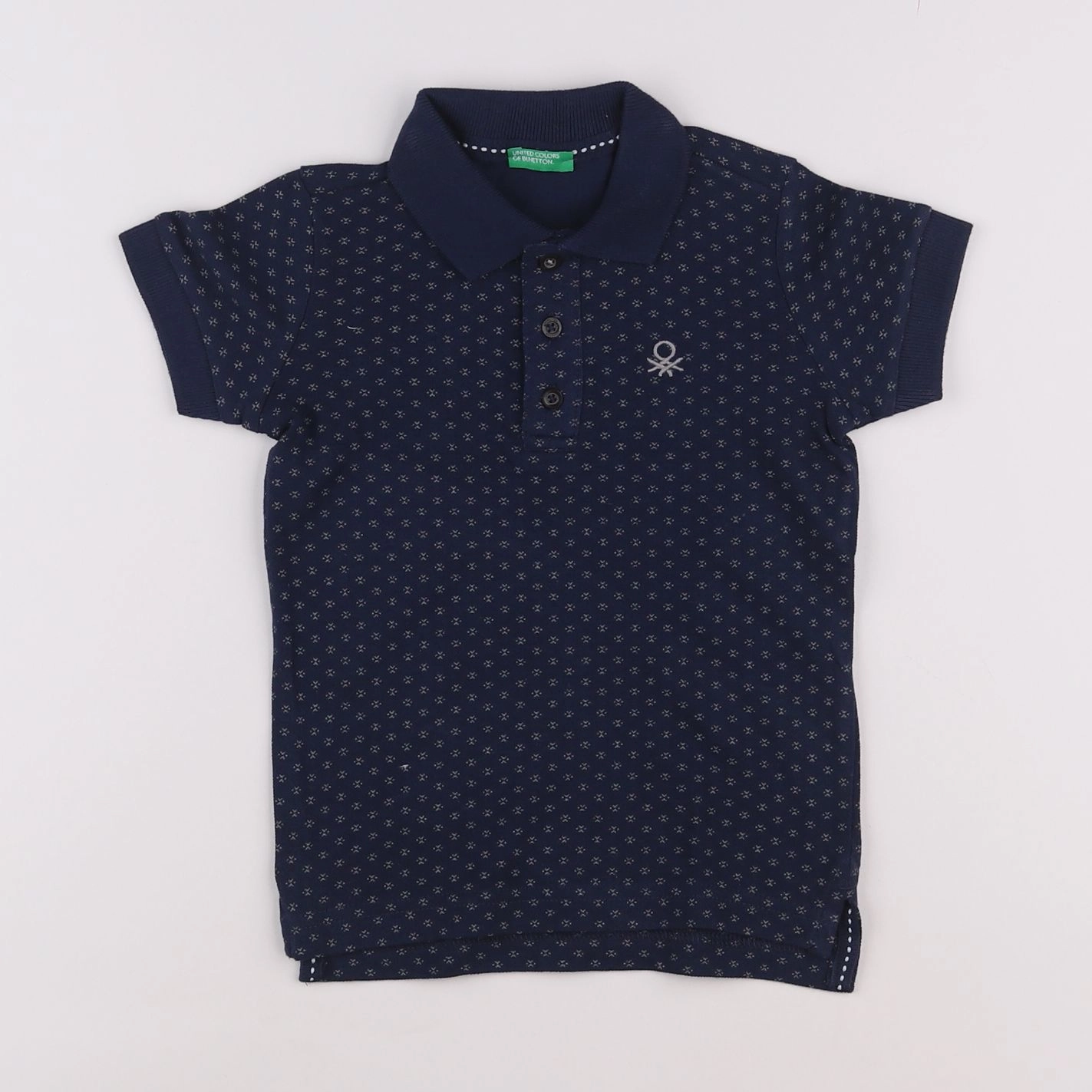 Benetton - polo bleu - 12 mois à 2 ans