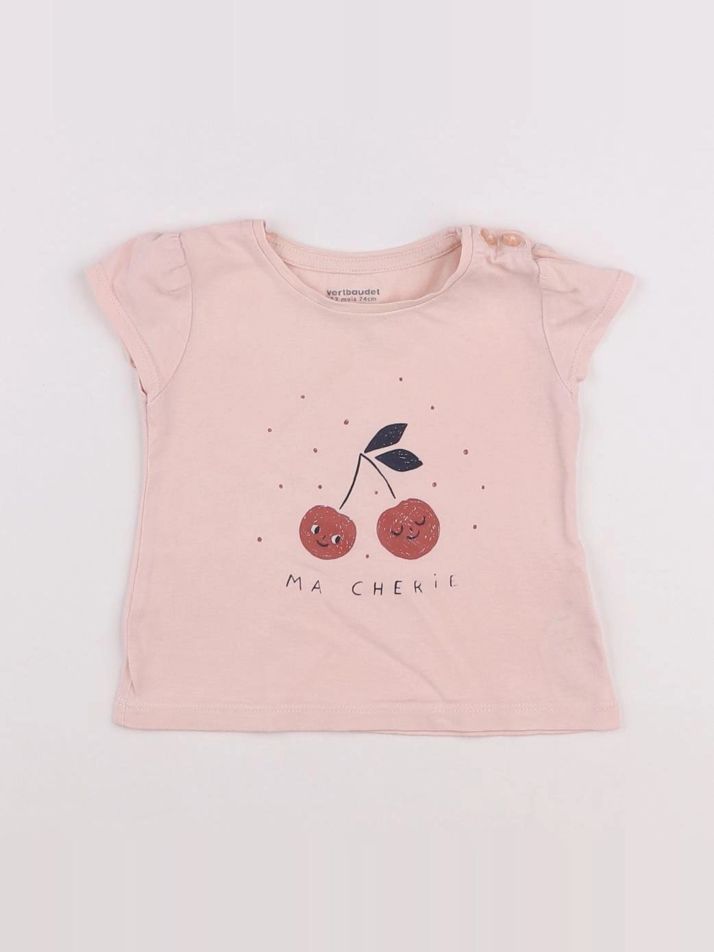 Vertbaudet - tee-shirt rose - 12 mois