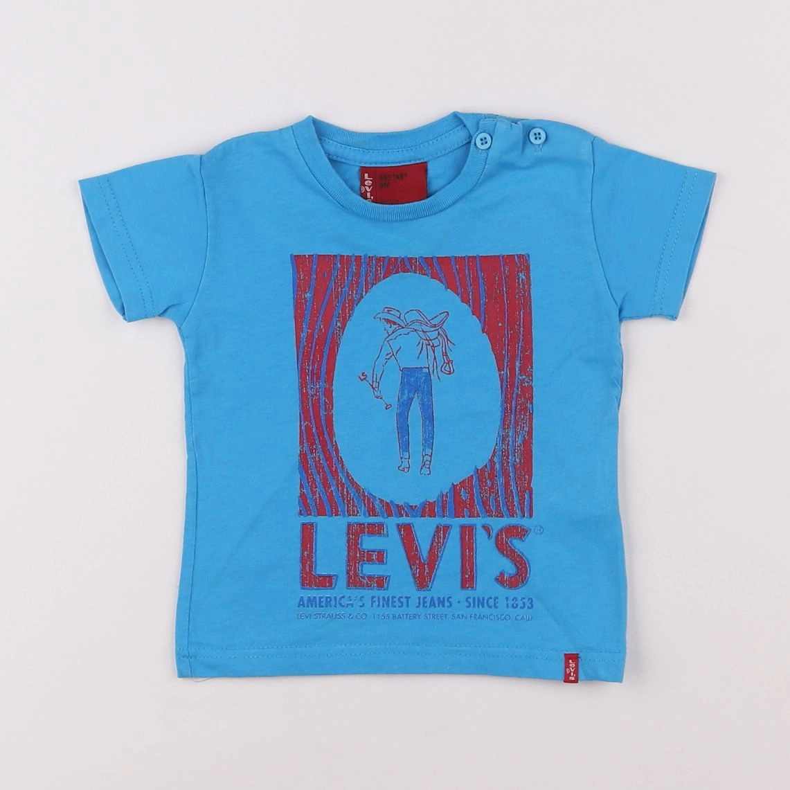 Levi's - tee-shirt bleu - 6 mois