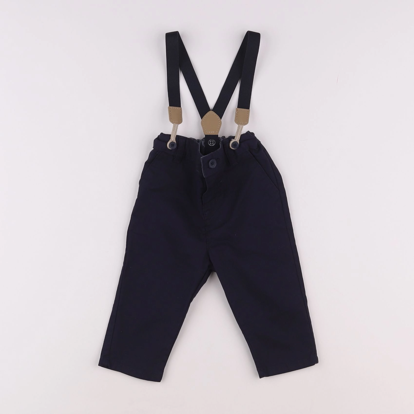 H&M - pantalon bleu - 6/9 mois