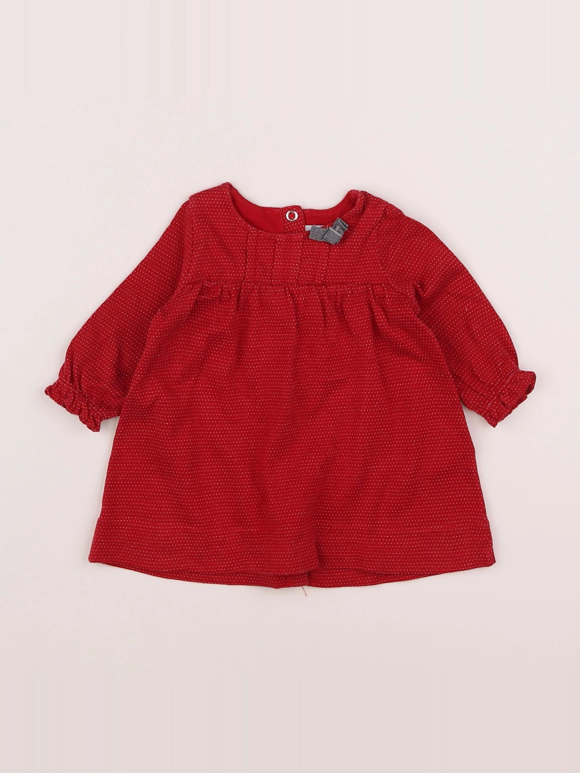 Petit Bateau - robe rouge - 3 mois