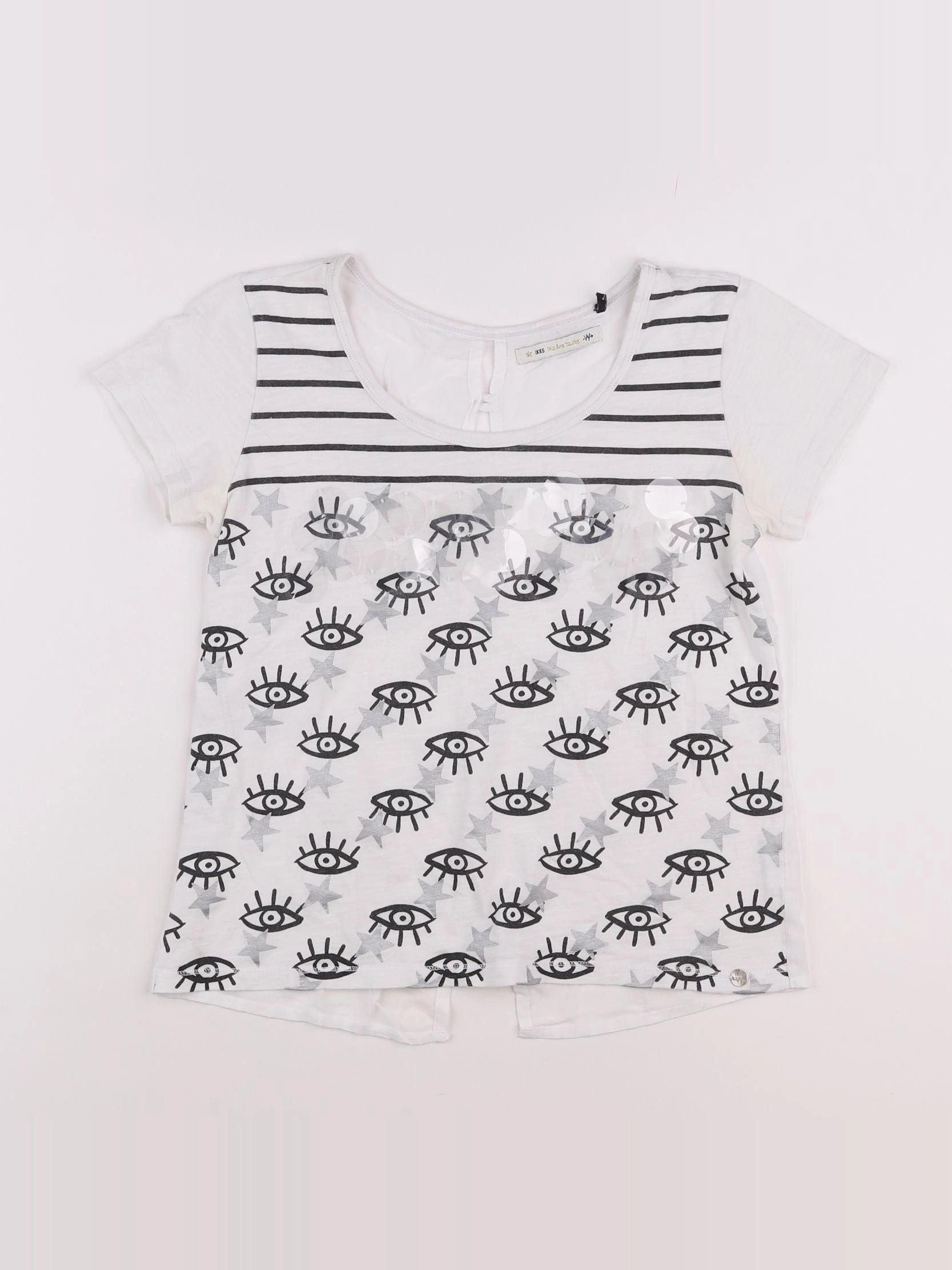 IKKS - tee-shirt blanc, noir - 14 ans