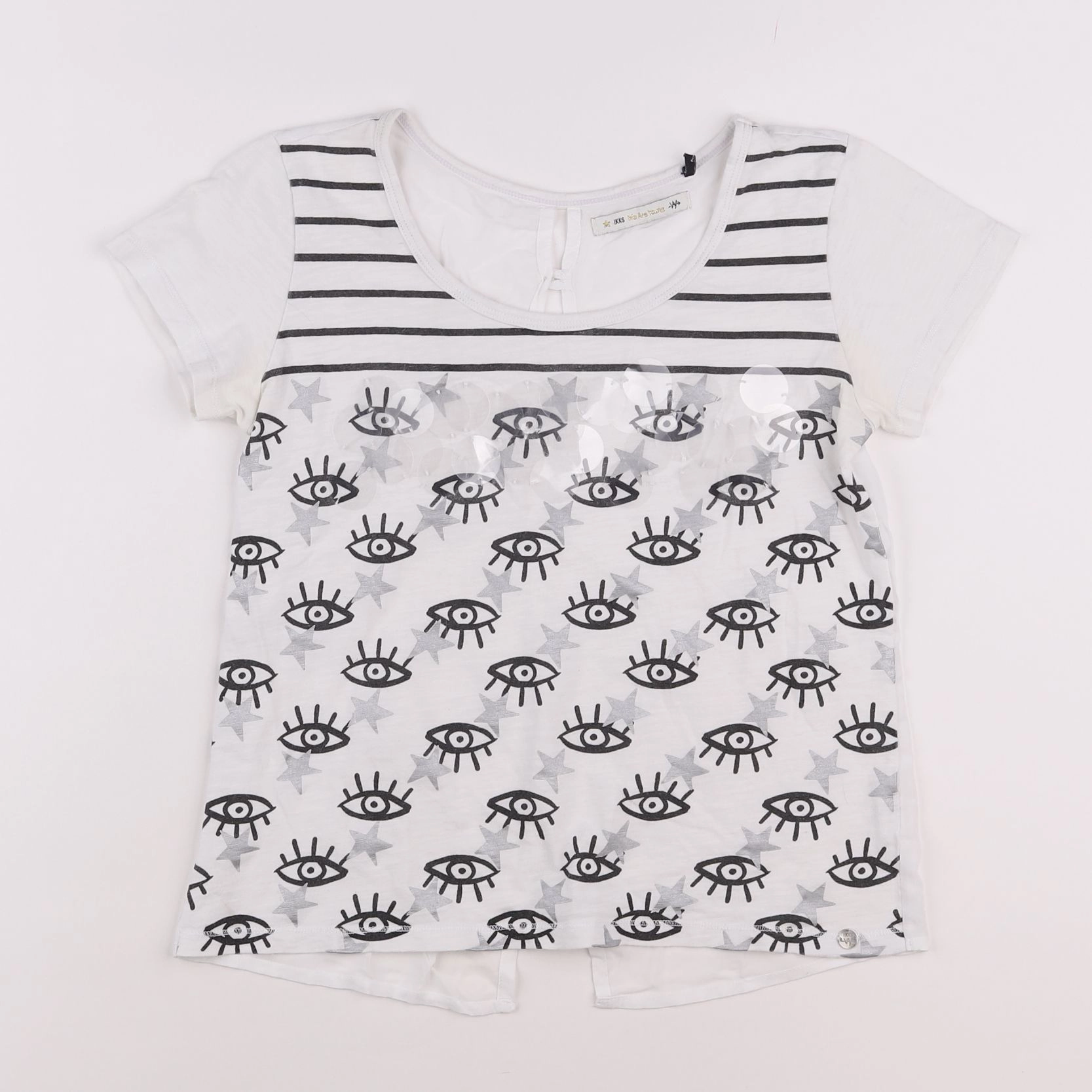 IKKS - tee-shirt blanc, noir - 14 ans