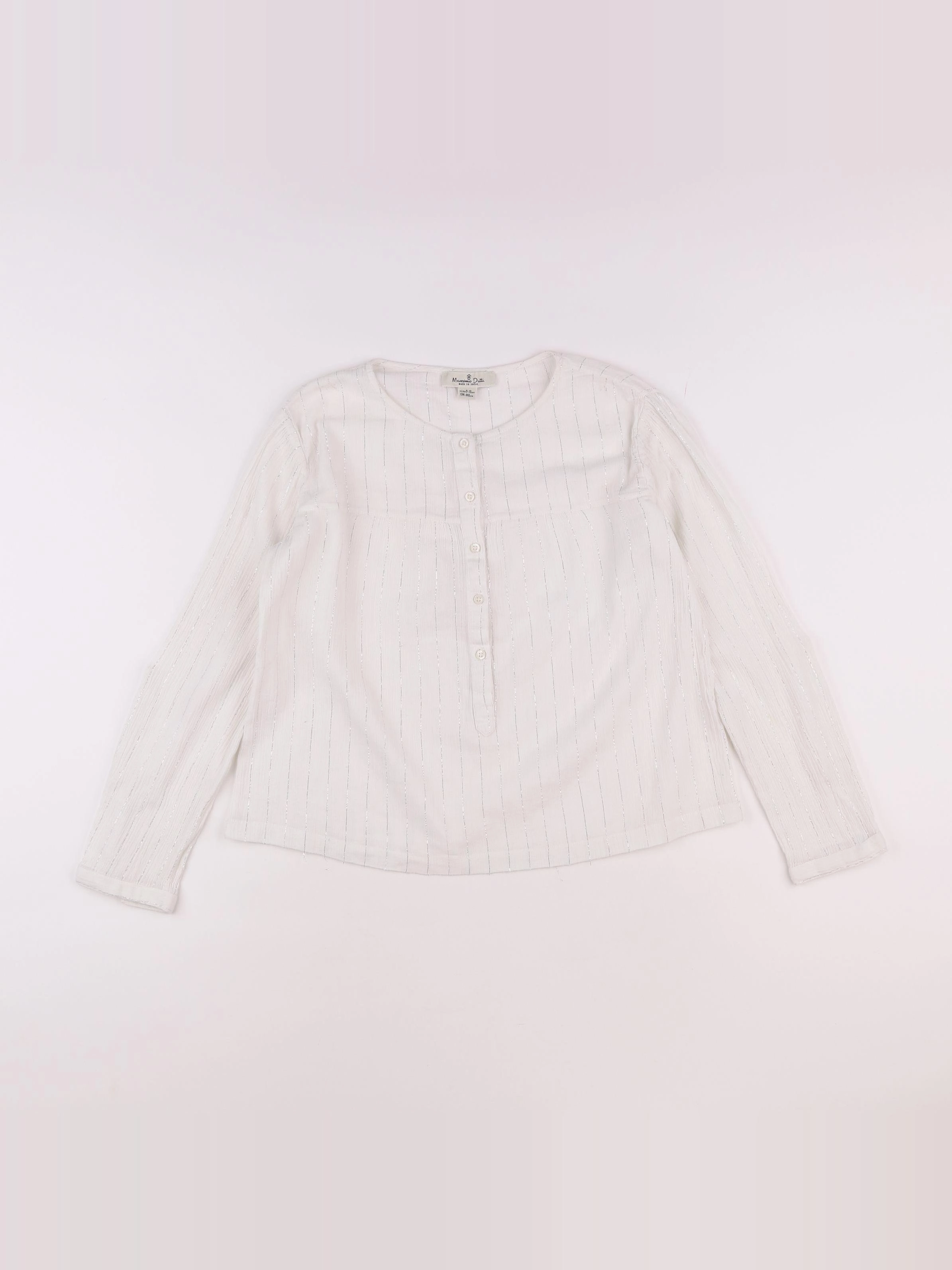 Massimo Dutti - blouse blanc, argent - 9/10 ans