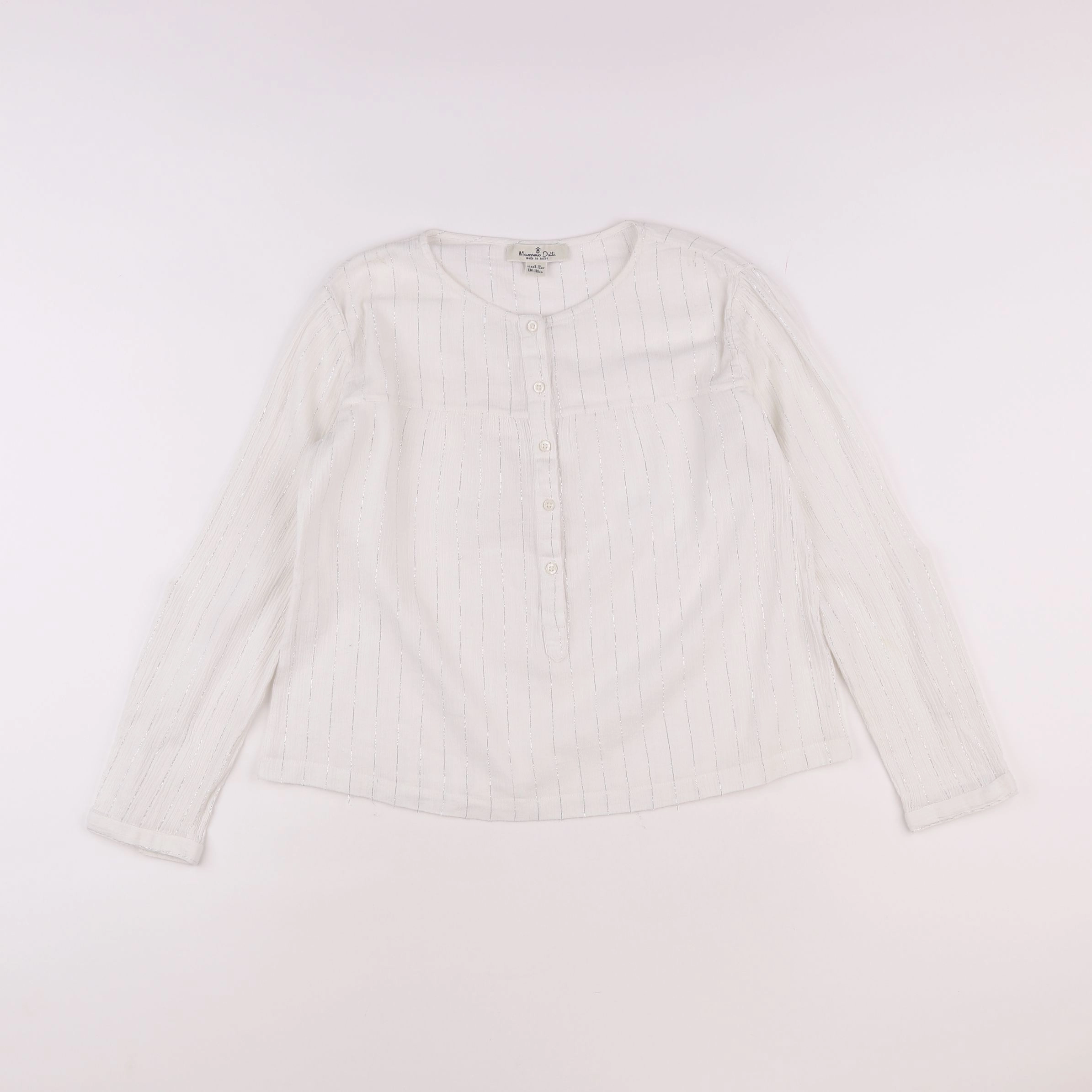 Massimo Dutti - blouse blanc, argent - 9/10 ans