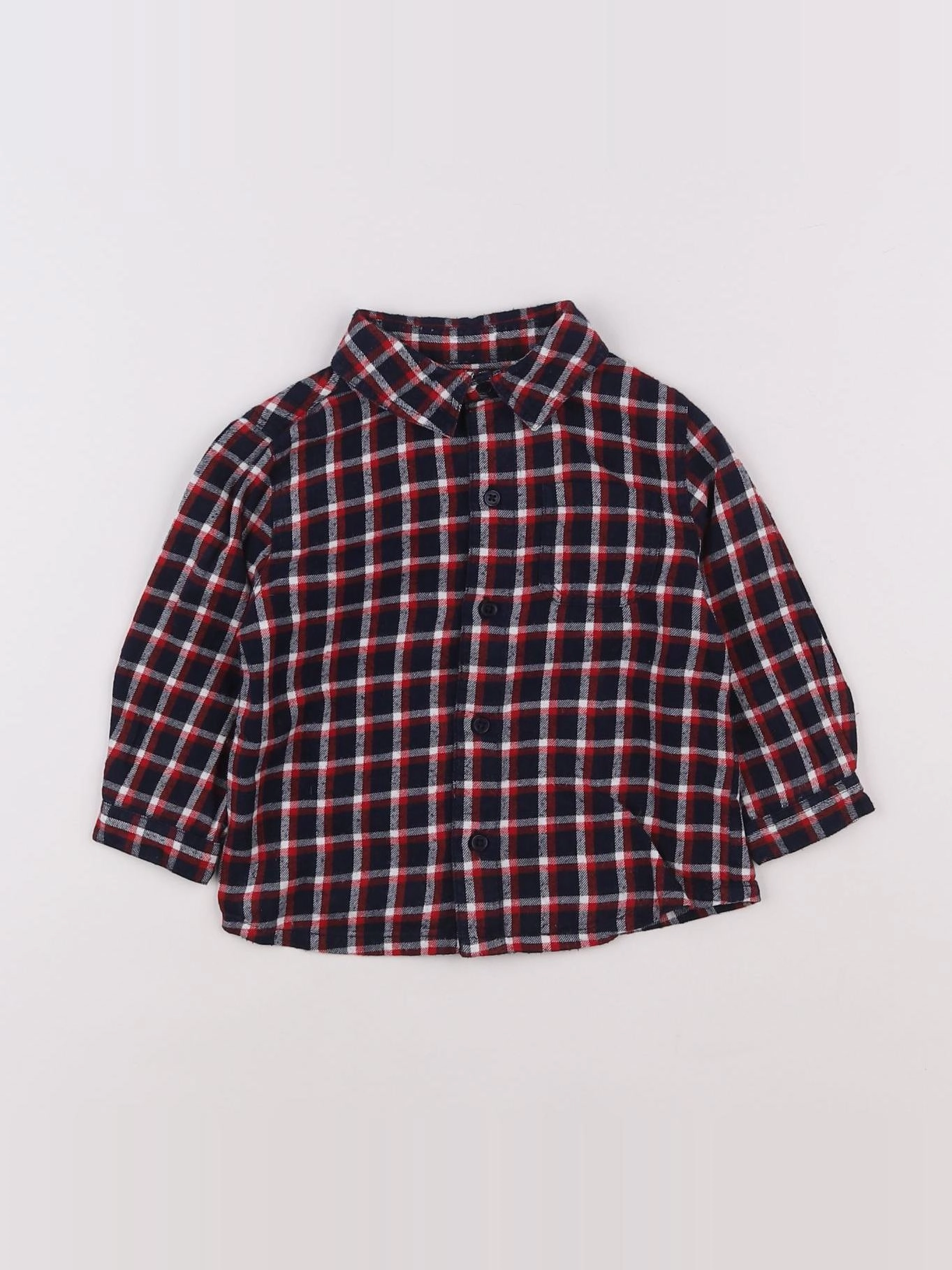 Boutchou - chemise bleu - 12 mois