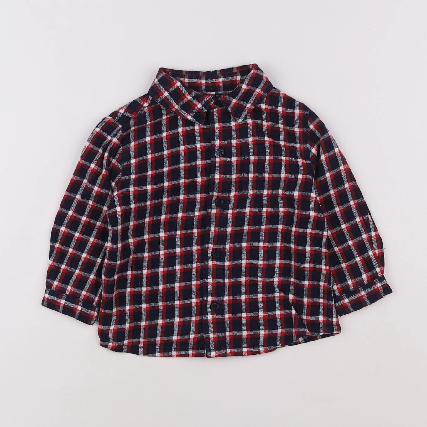 Boutchou - chemise bleu - 12 mois