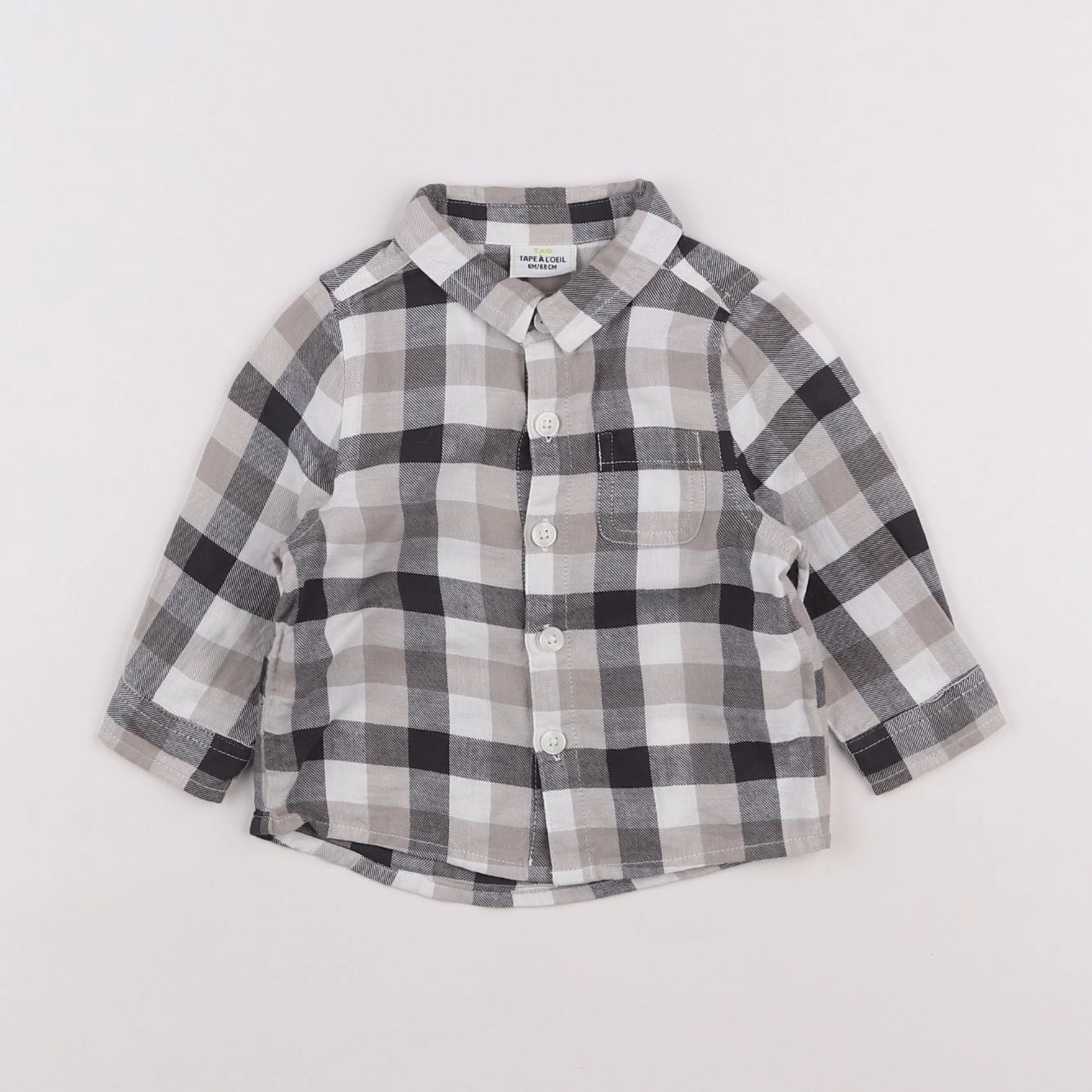 Tape à l'oeil - chemise blanc, gris - 6 mois