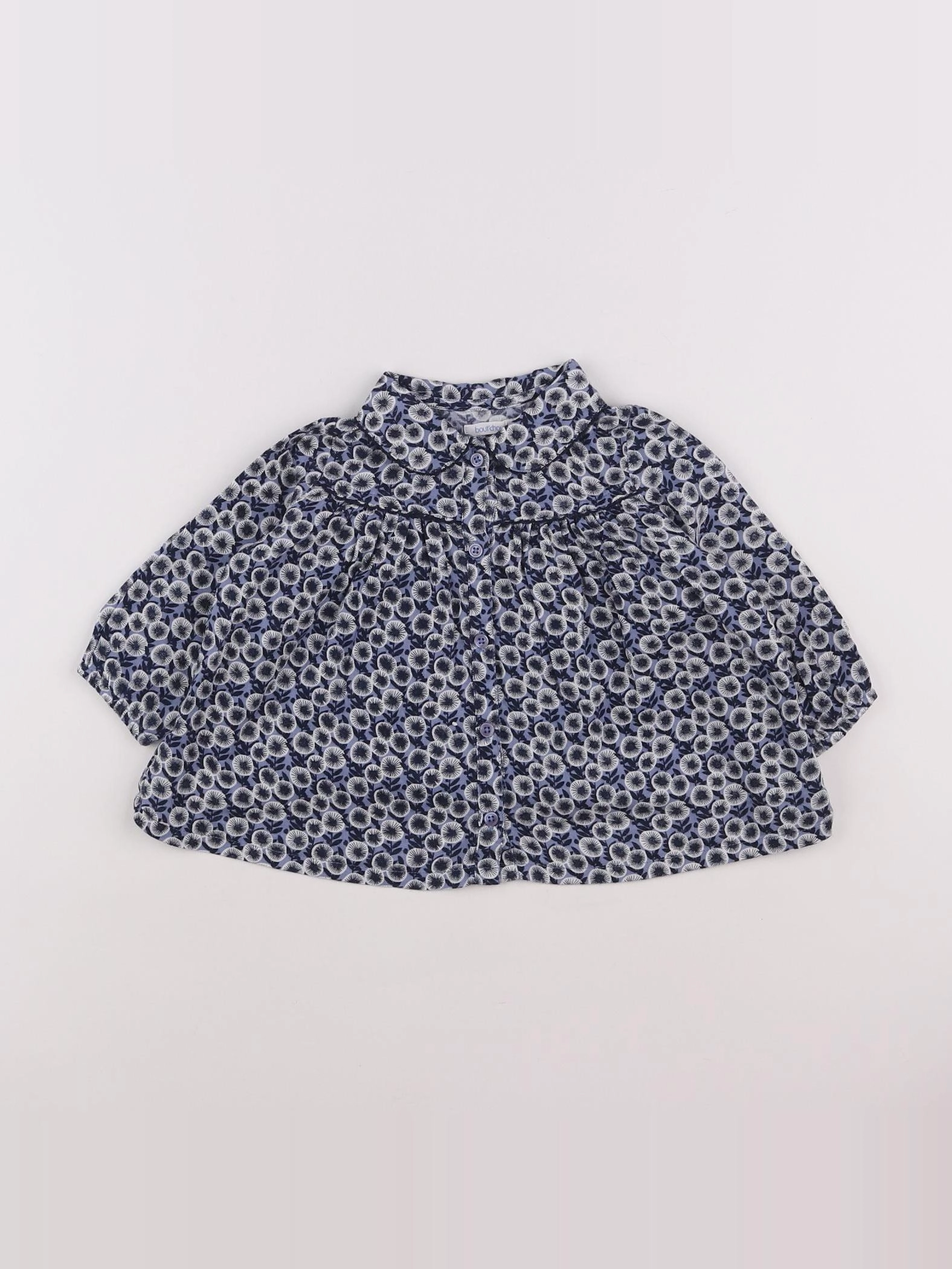 Boutchou - chemise bleu - 12 mois
