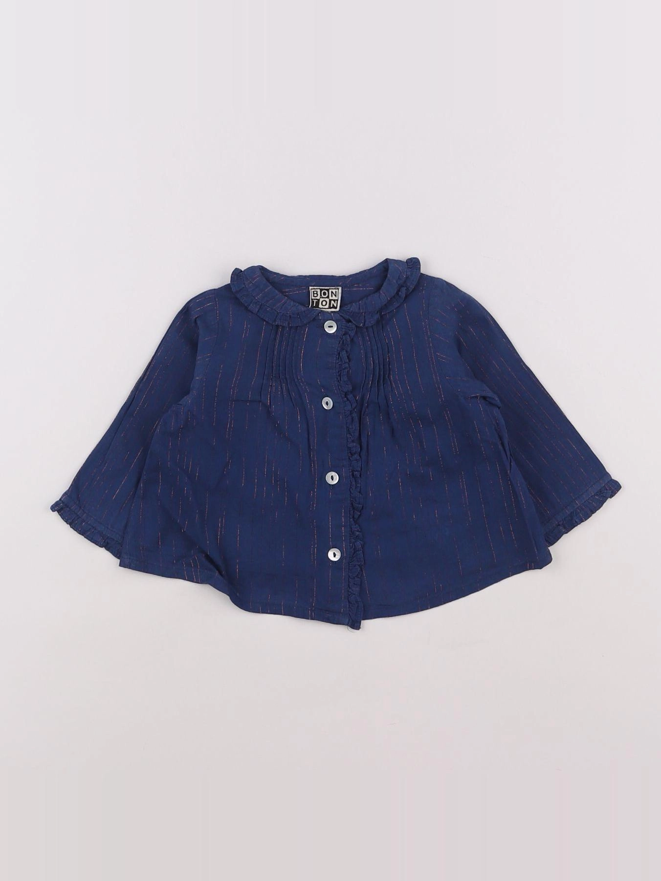 Bonton - chemise bleu - 6 mois