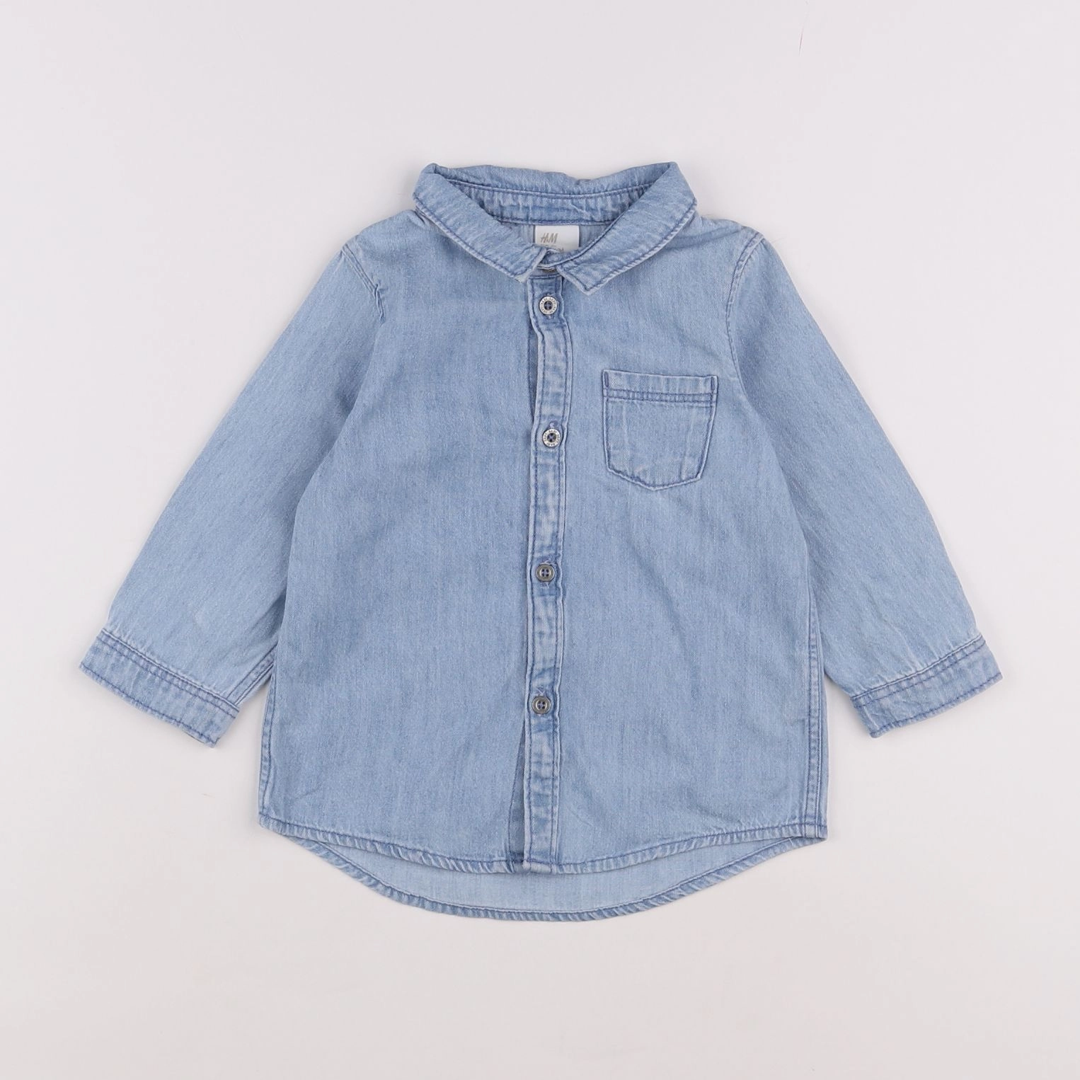 H&M - chemise bleu - 9/12 mois