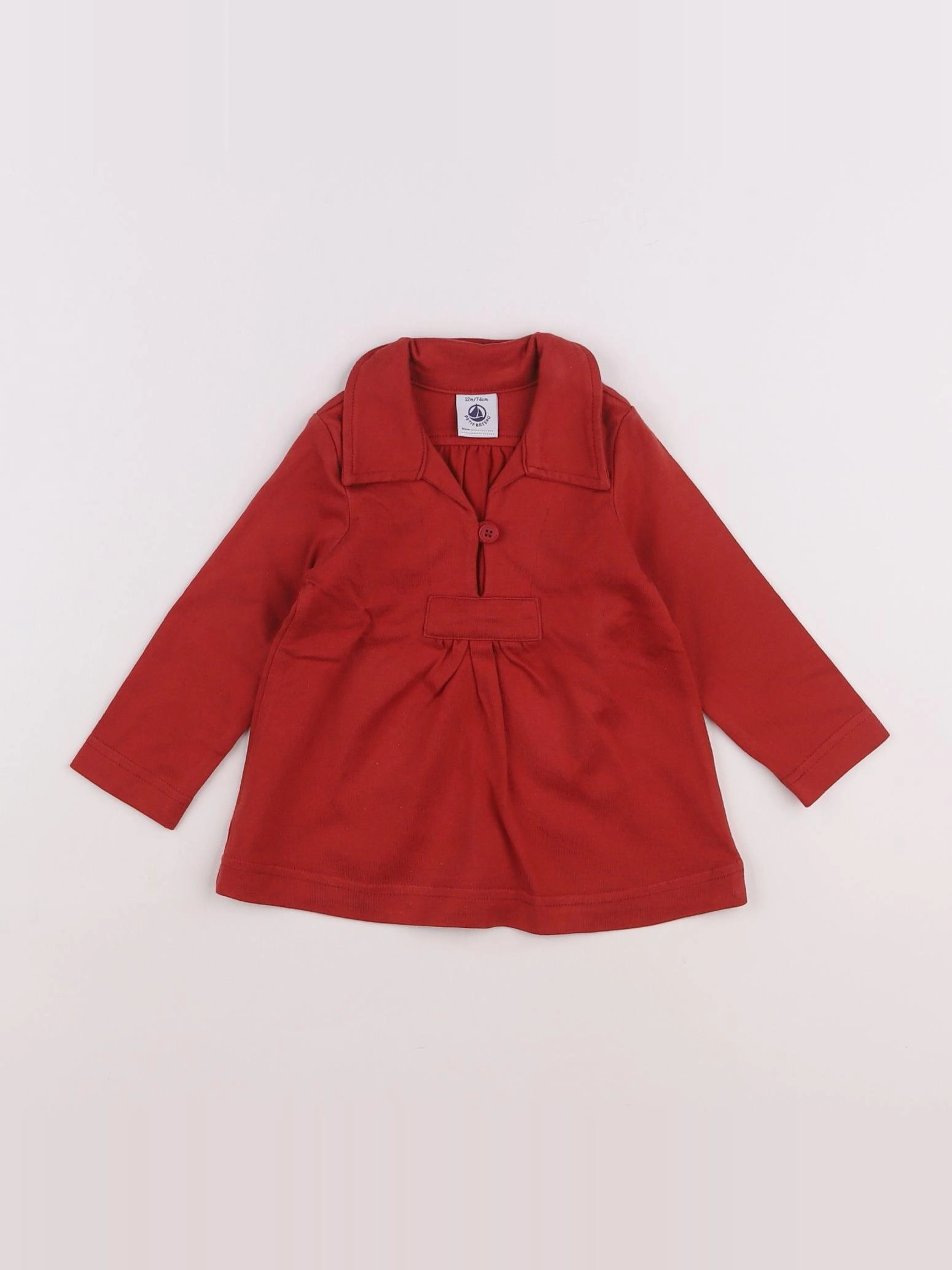 Petit Bateau - robe orange - 12 mois