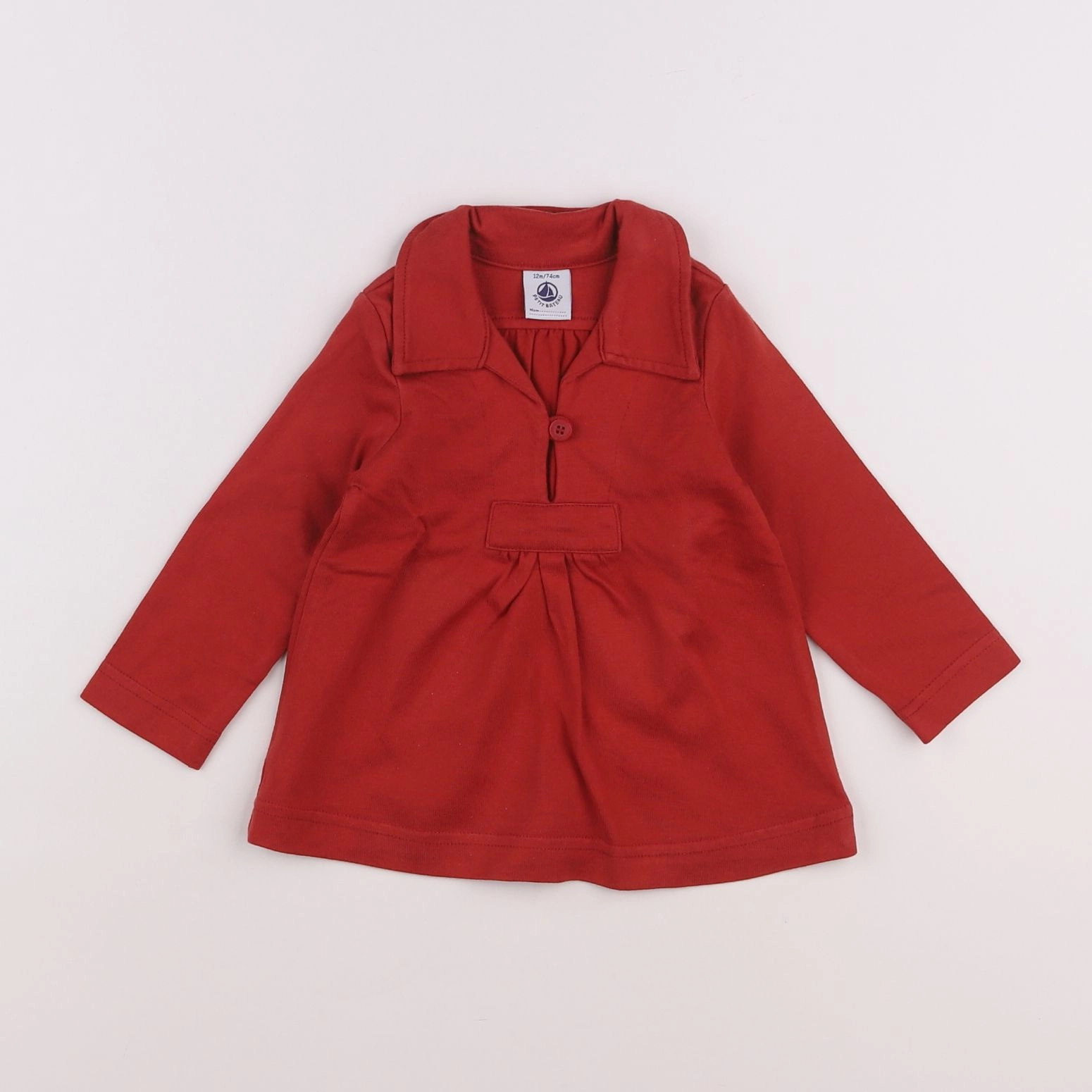 Petit Bateau - robe orange - 12 mois