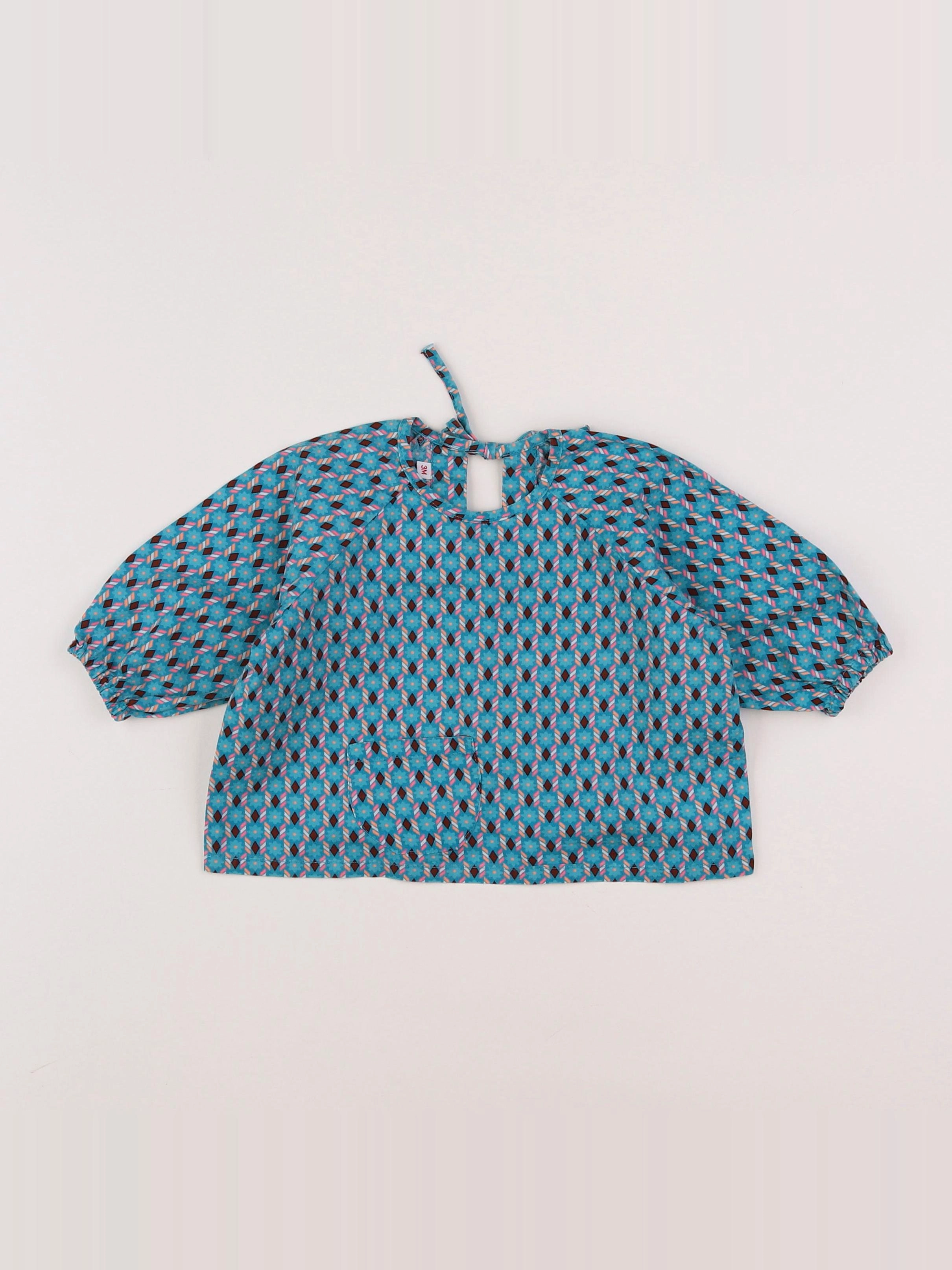 Petit Pan - blouse bleu - 3 mois