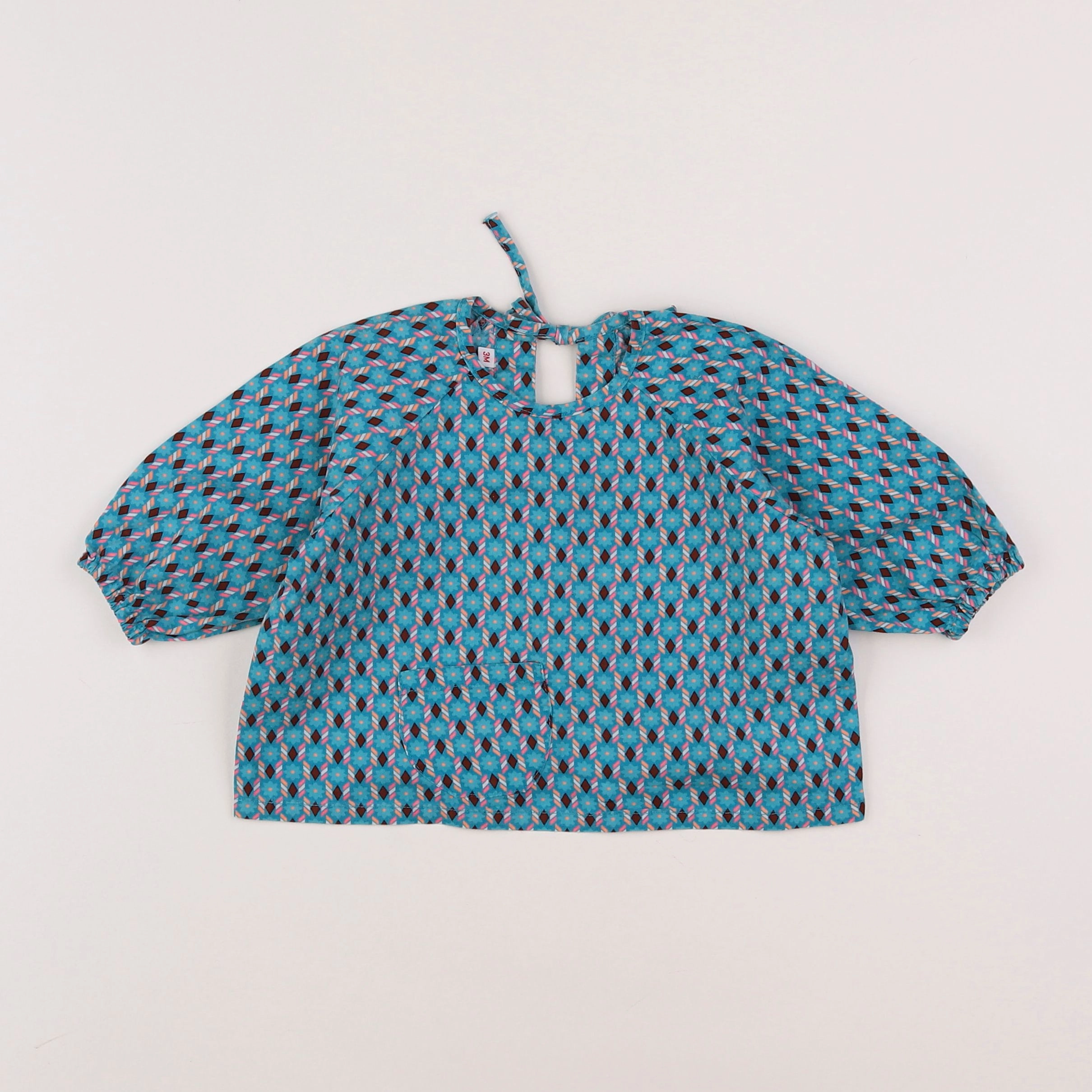 Petit Pan - blouse bleu - 3 mois