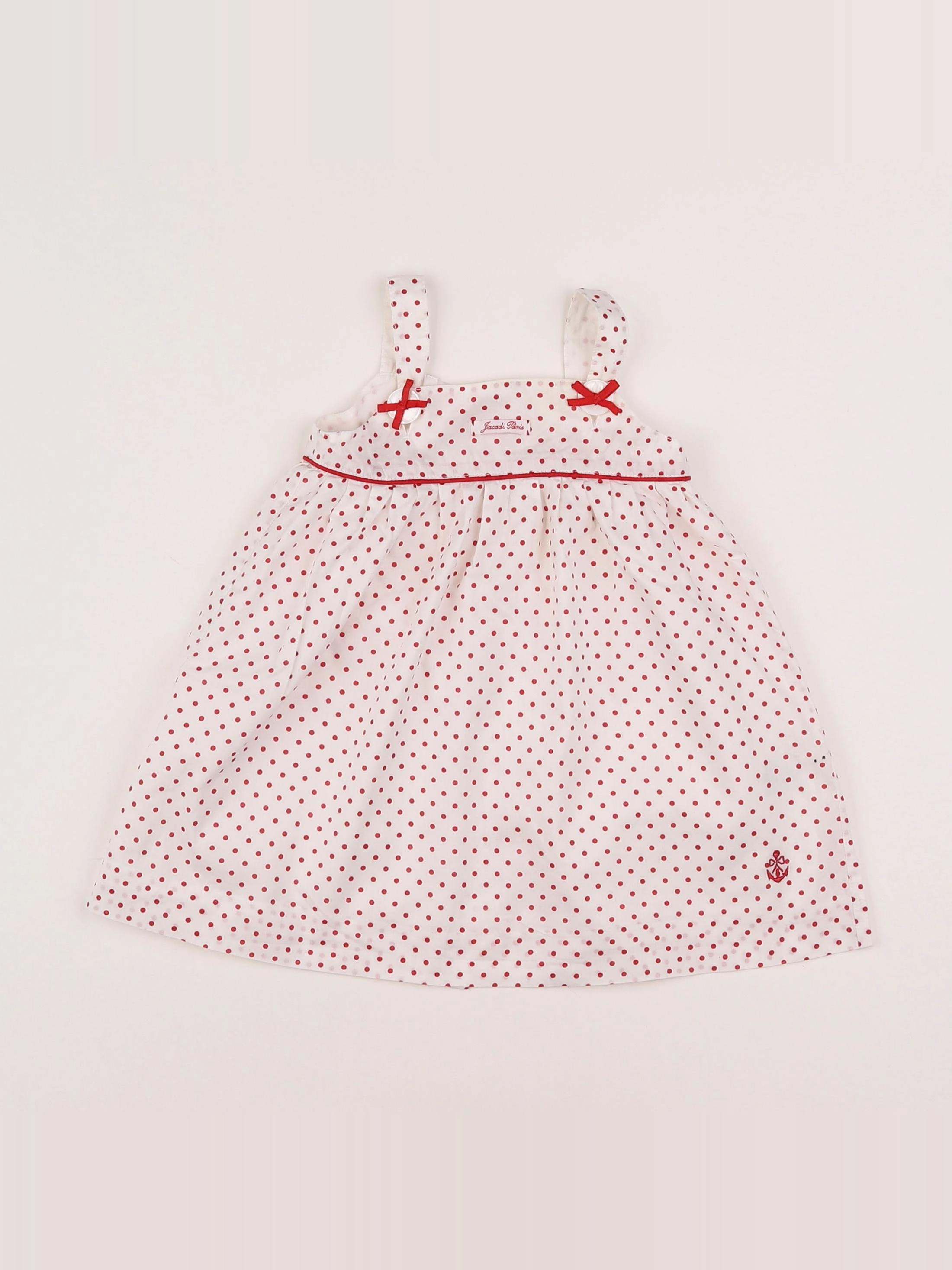 Jacadi - robe beige, rouge - 6 mois
