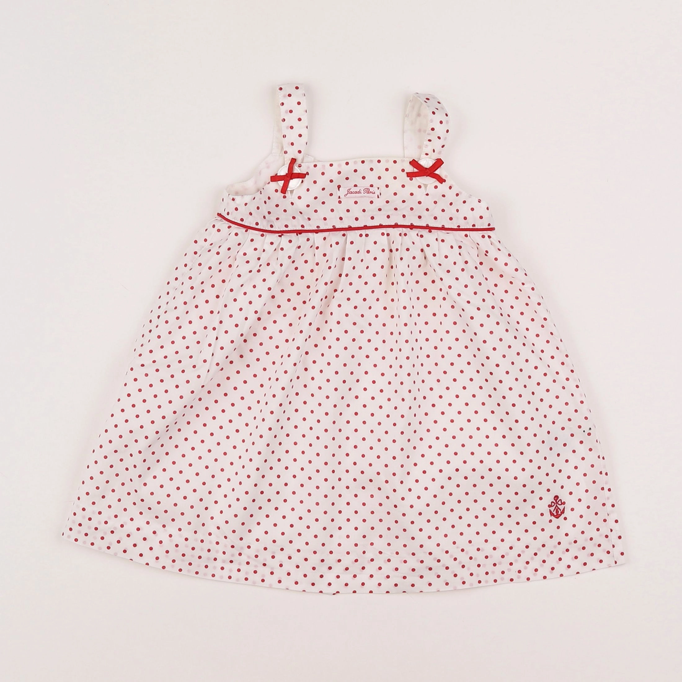 Jacadi - robe beige, rouge - 6 mois