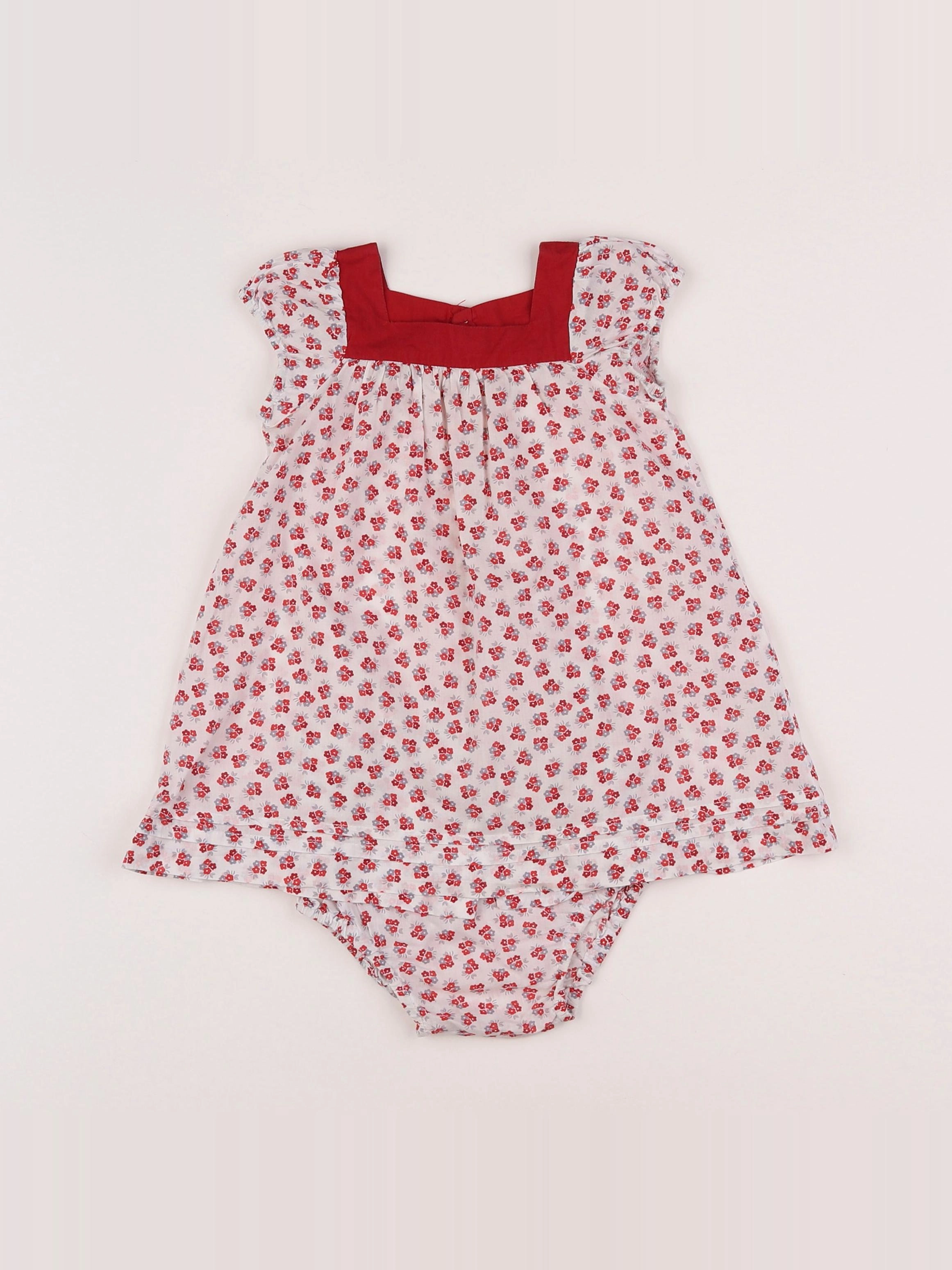 Jacadi - robe blanc, rouge - 6 mois