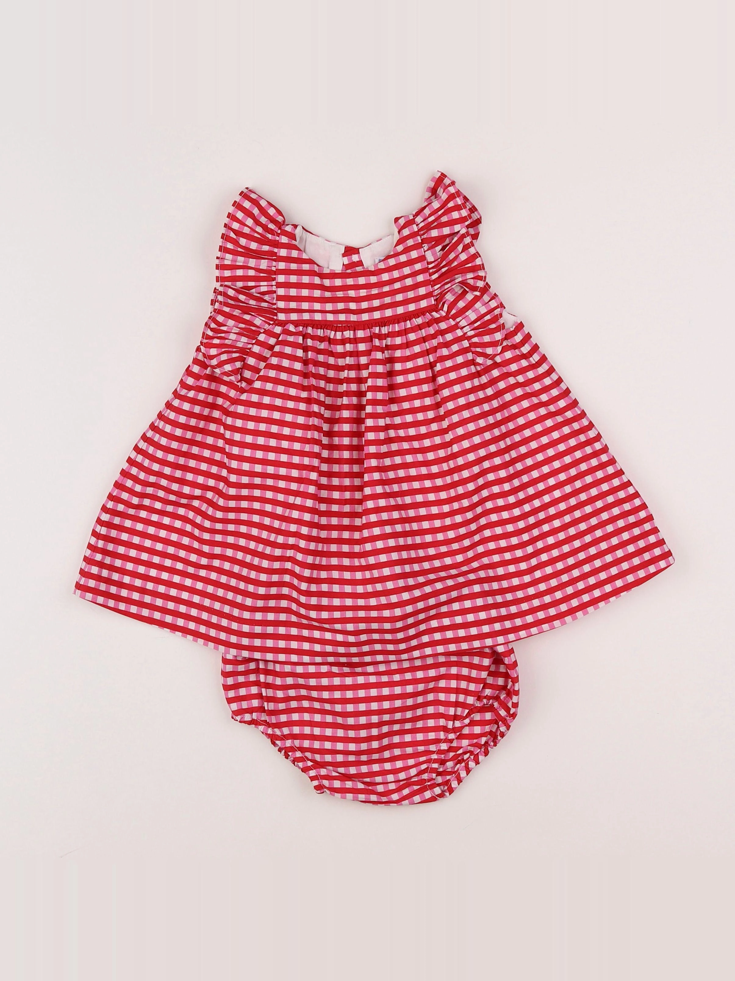 Jacadi - robe blanc, rouge - 6 mois